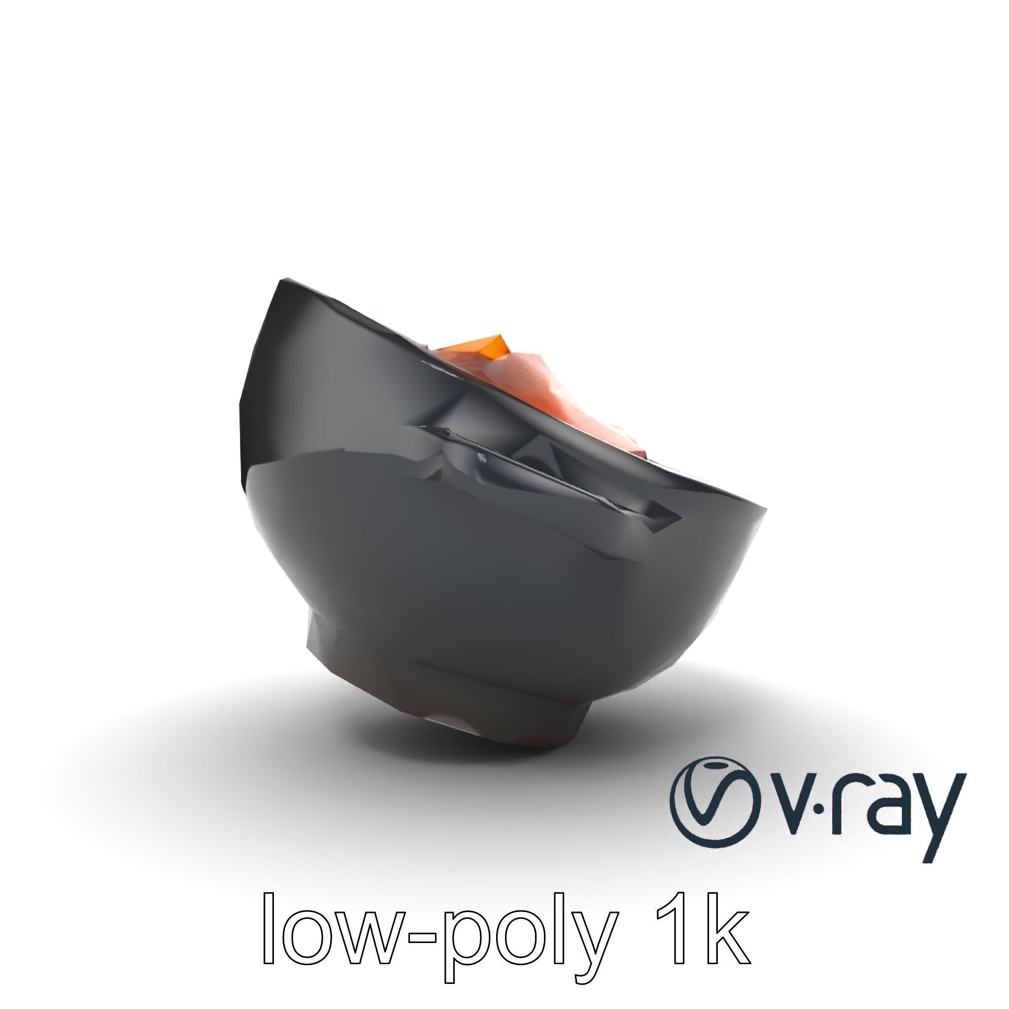 Sukiyaki Cast Iron Pot with Authentic Japanese Ingredients mo... Low-poly 3D model_22