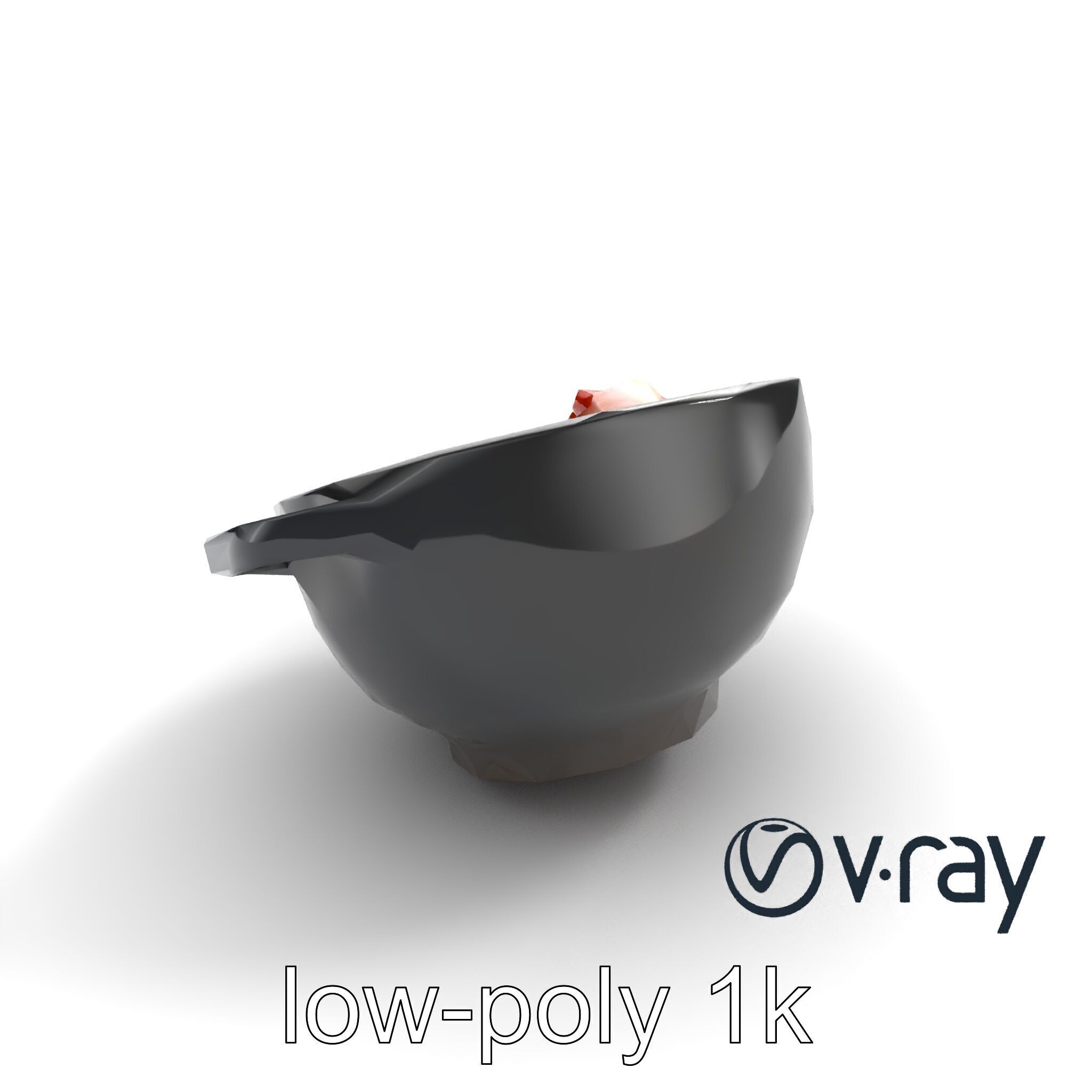 Sukiyaki Cast Iron Pot with Authentic Japanese Ingredients mo... Low-poly 3D model_9