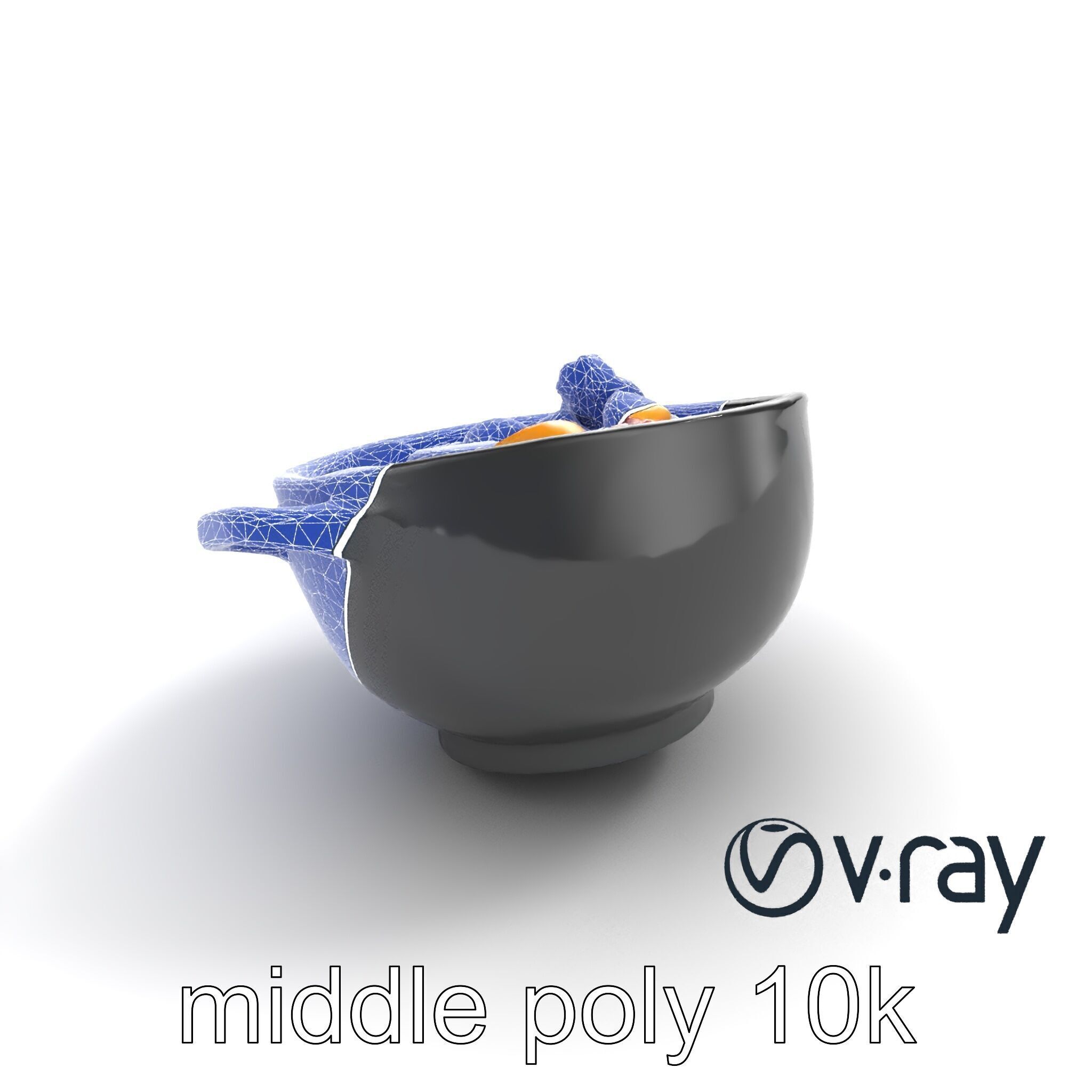 Sukiyaki Cast Iron Pot with Authentic Japanese Ingredients mo... Low-poly 3D model_11