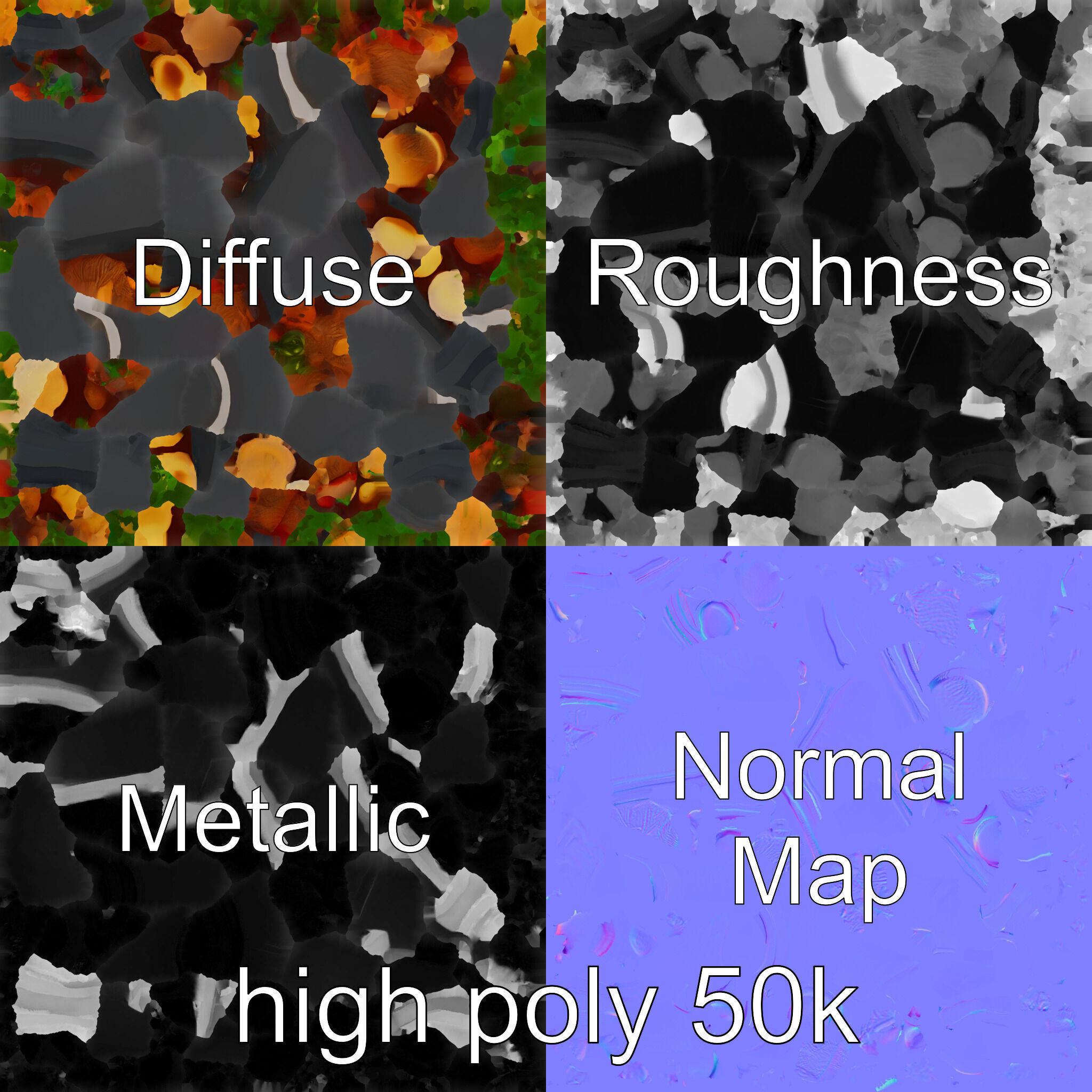 Sukiyaki Cast Iron Pot with Authentic Japanese Ingredients mo... Low-poly 3D model_3