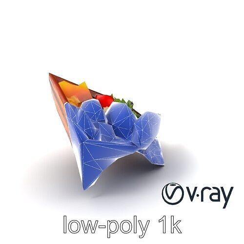 Japanese Bento Box Food Arrangement model pack Low-poly 3D model 7