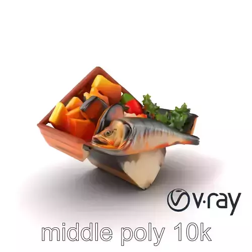 Japanese Bento Box Food Arrangement model pack Low-poly 3D model
