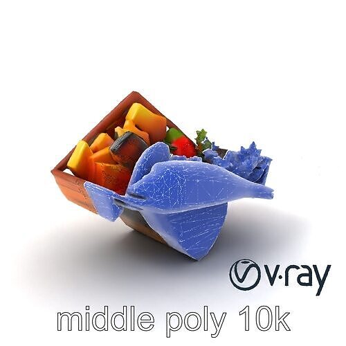 Japanese Bento Box Food Arrangement model pack Low-poly 3D model 6