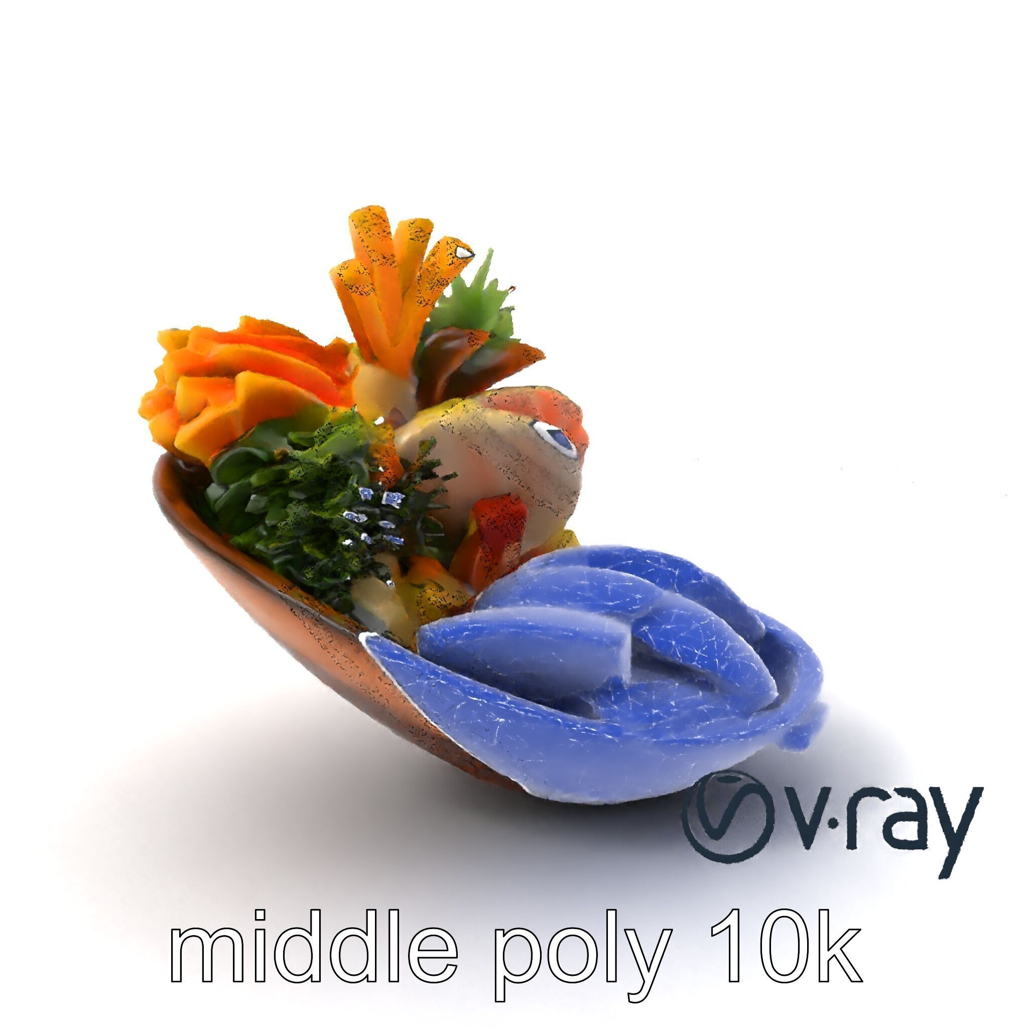 Elegant Kaiseki Dish Model Pack Low-poly 3D model_5