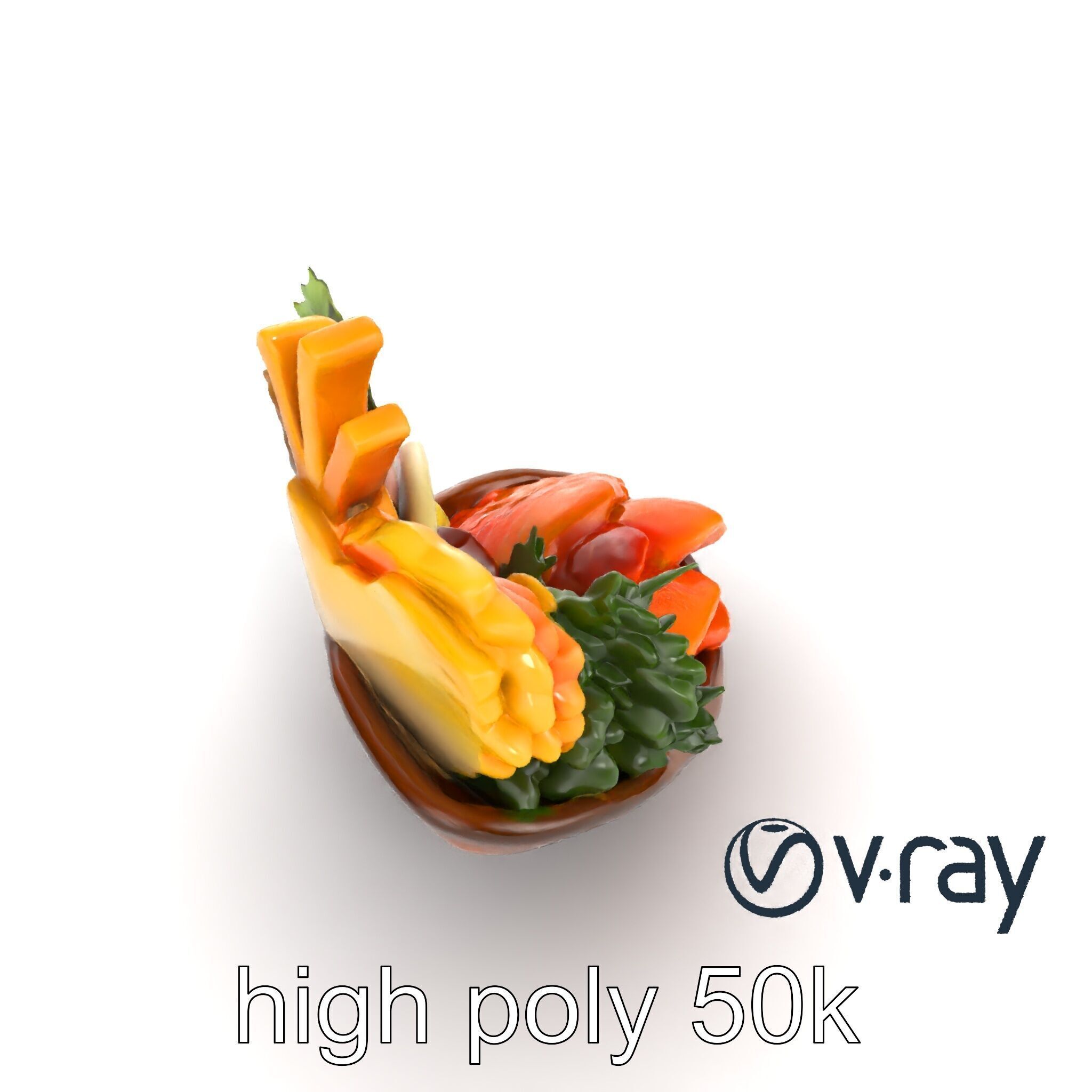 Elegant Kaiseki Dish Model Pack Low-poly 3D model_22