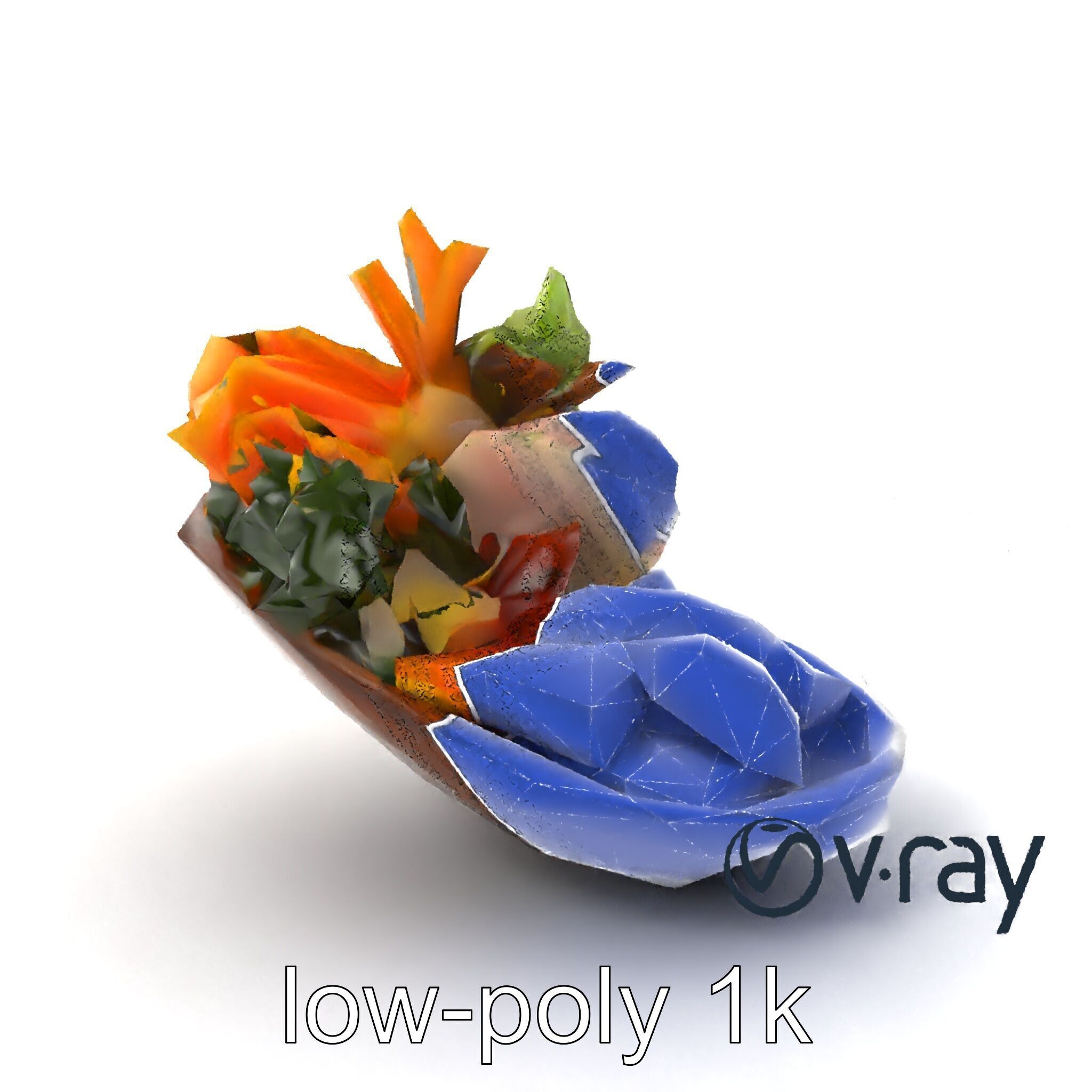 Elegant Kaiseki Dish Model Pack Low-poly 3D model_6