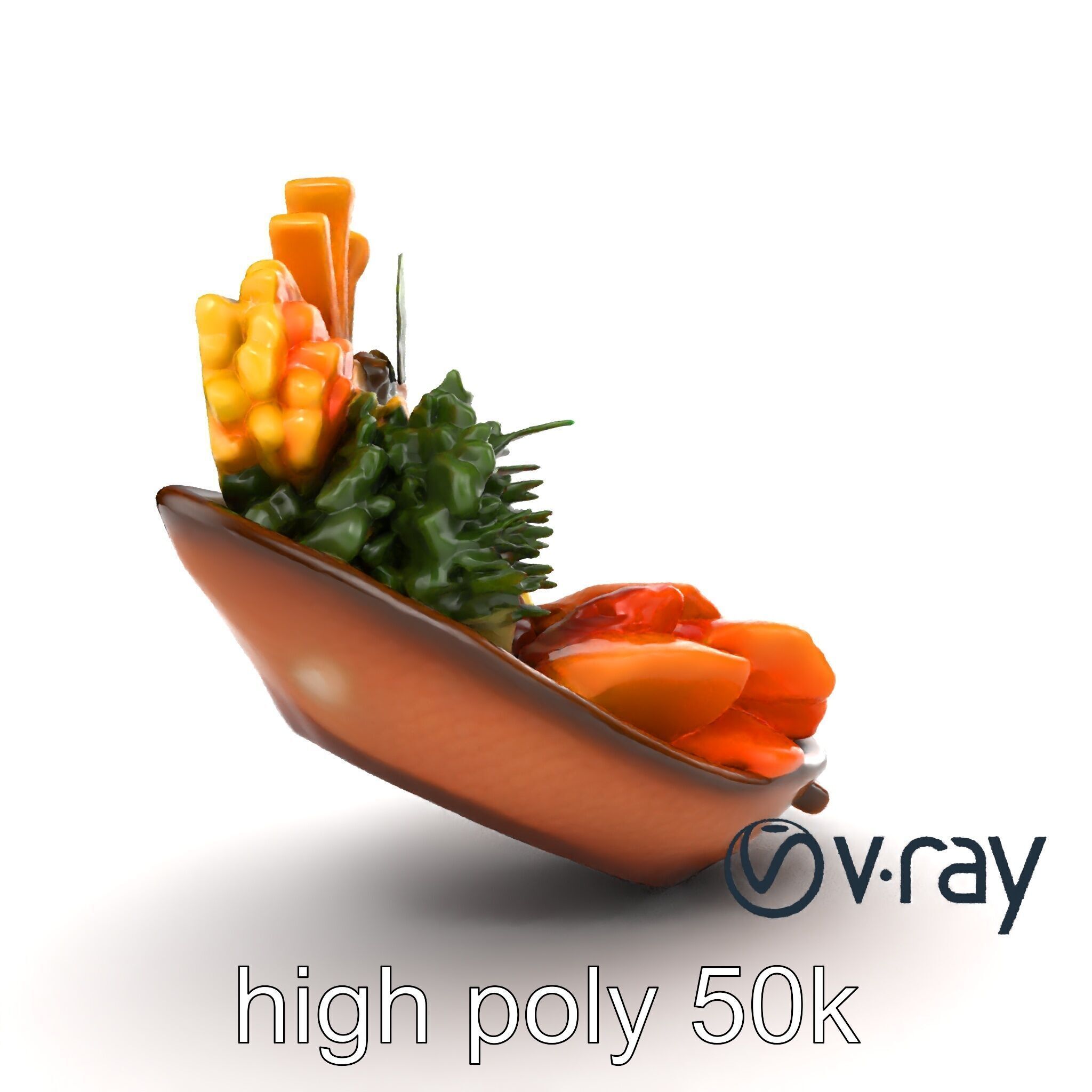 Elegant Kaiseki Dish Model Pack Low-poly 3D model_26