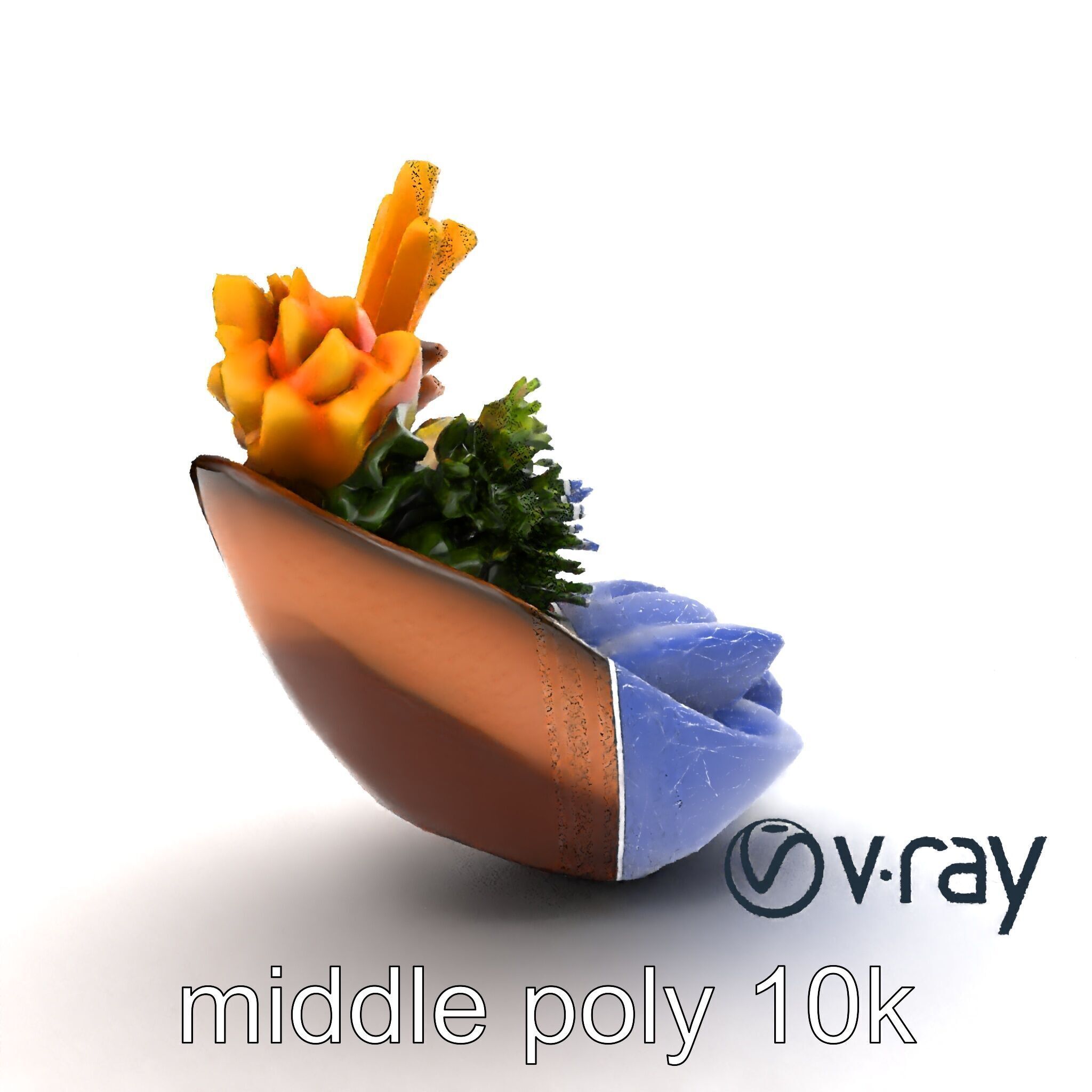 Elegant Kaiseki Dish Model Pack Low-poly 3D model_17