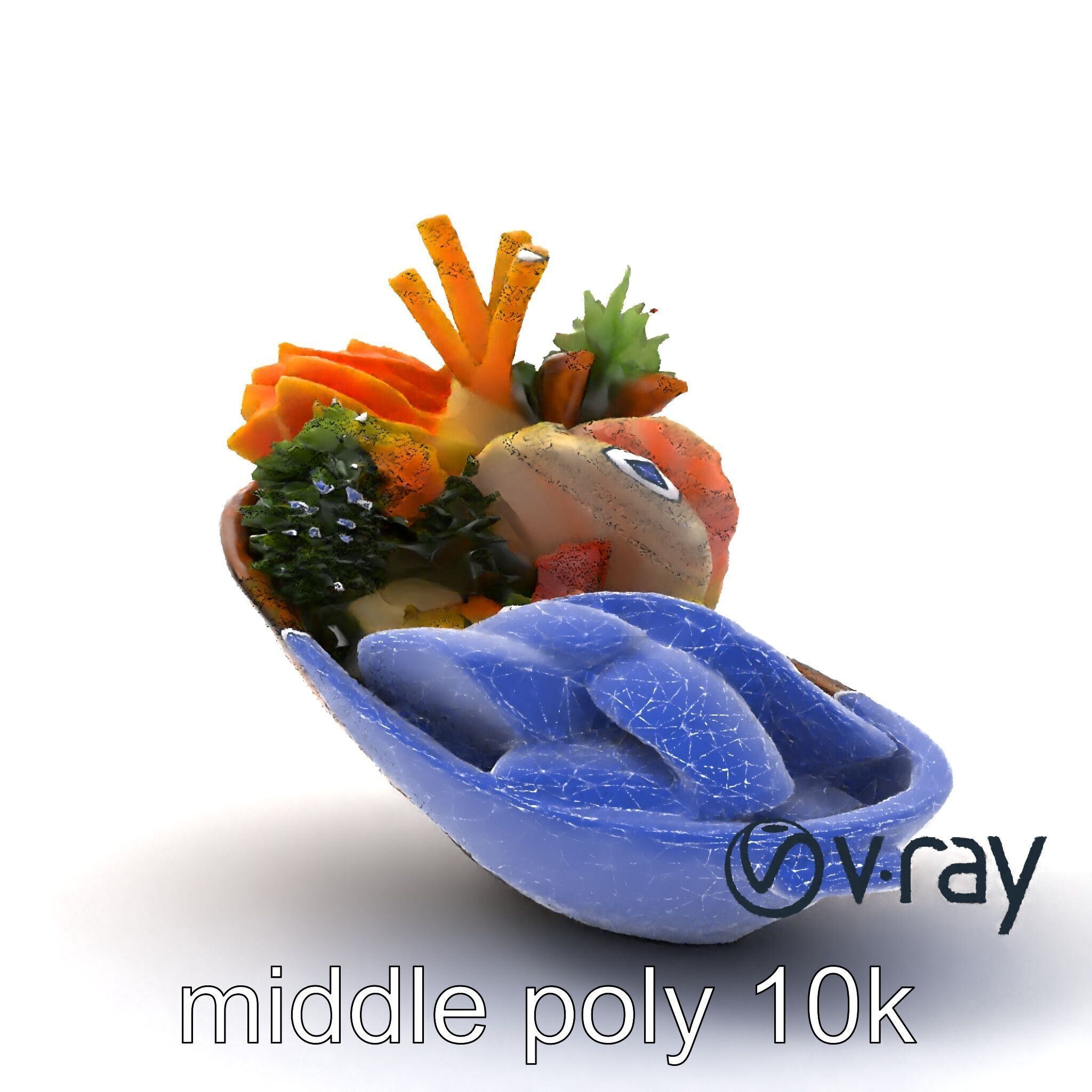 Elegant Kaiseki Dish Model Pack Low-poly 3D model_23