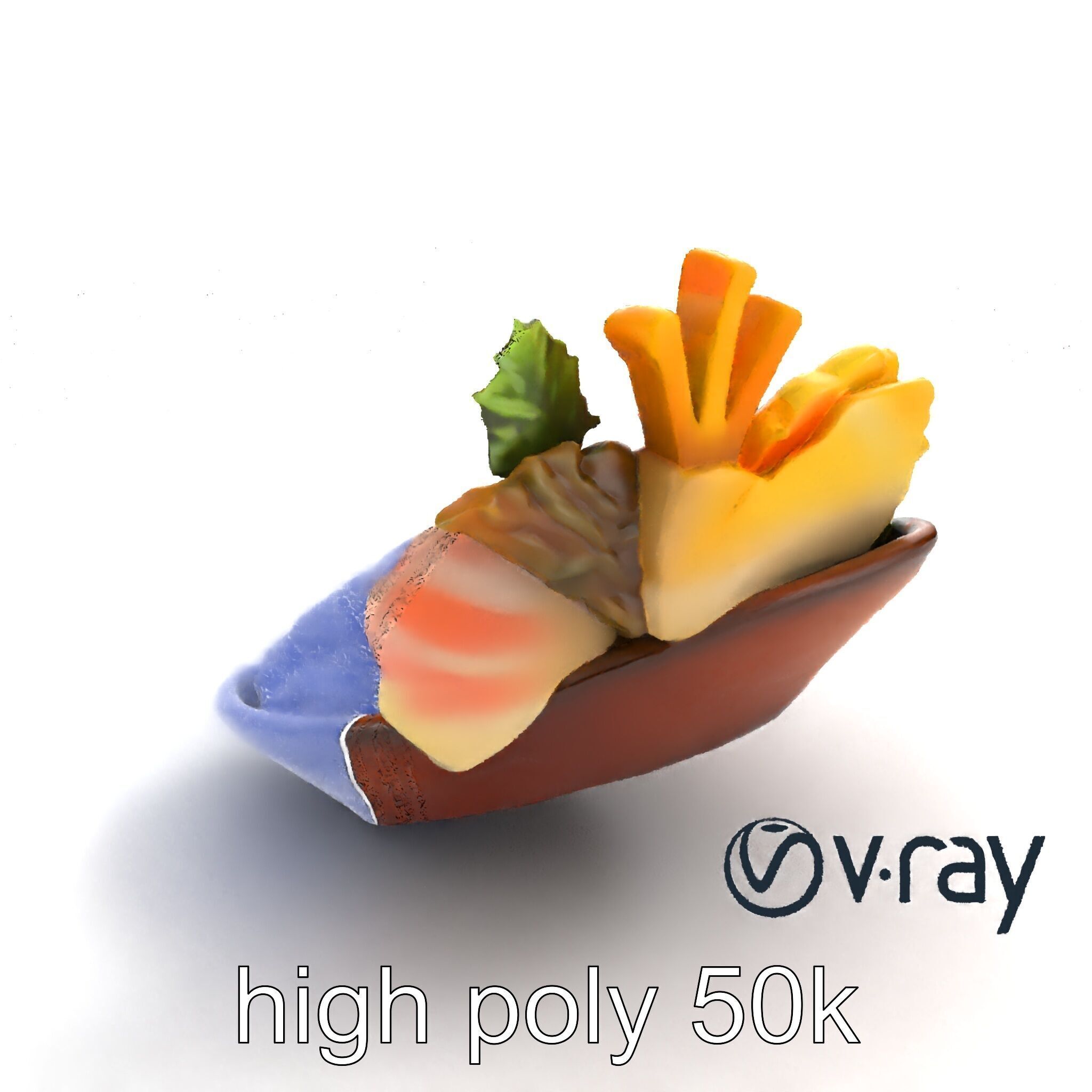 Elegant Kaiseki Dish Model Pack Low-poly 3D model_15