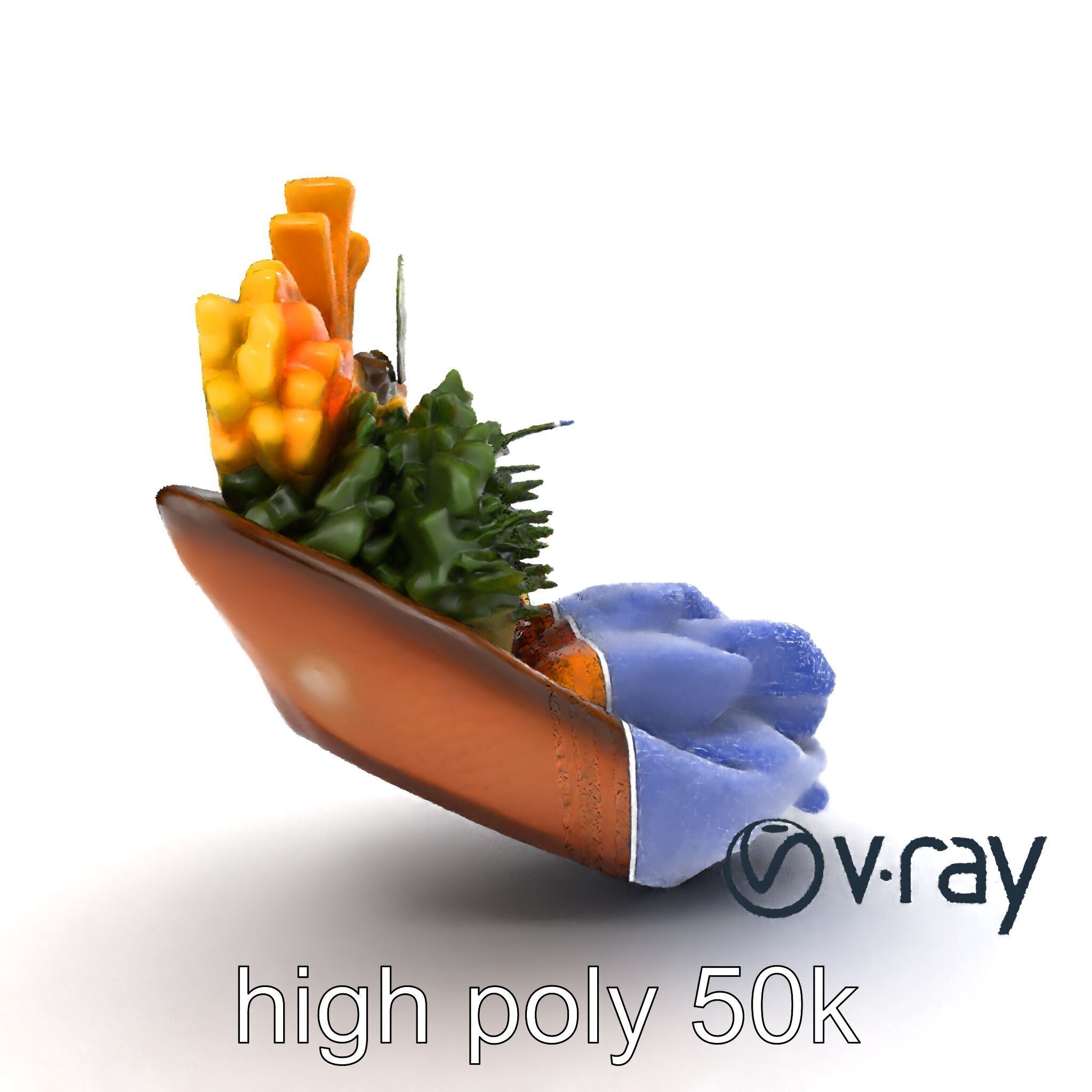 Elegant Kaiseki Dish Model Pack Low-poly 3D model_28