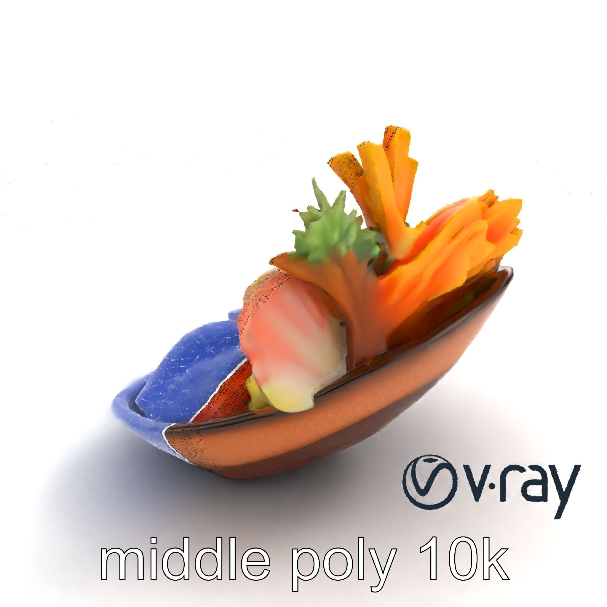 Elegant Kaiseki Dish Model Pack Low-poly 3D model_10