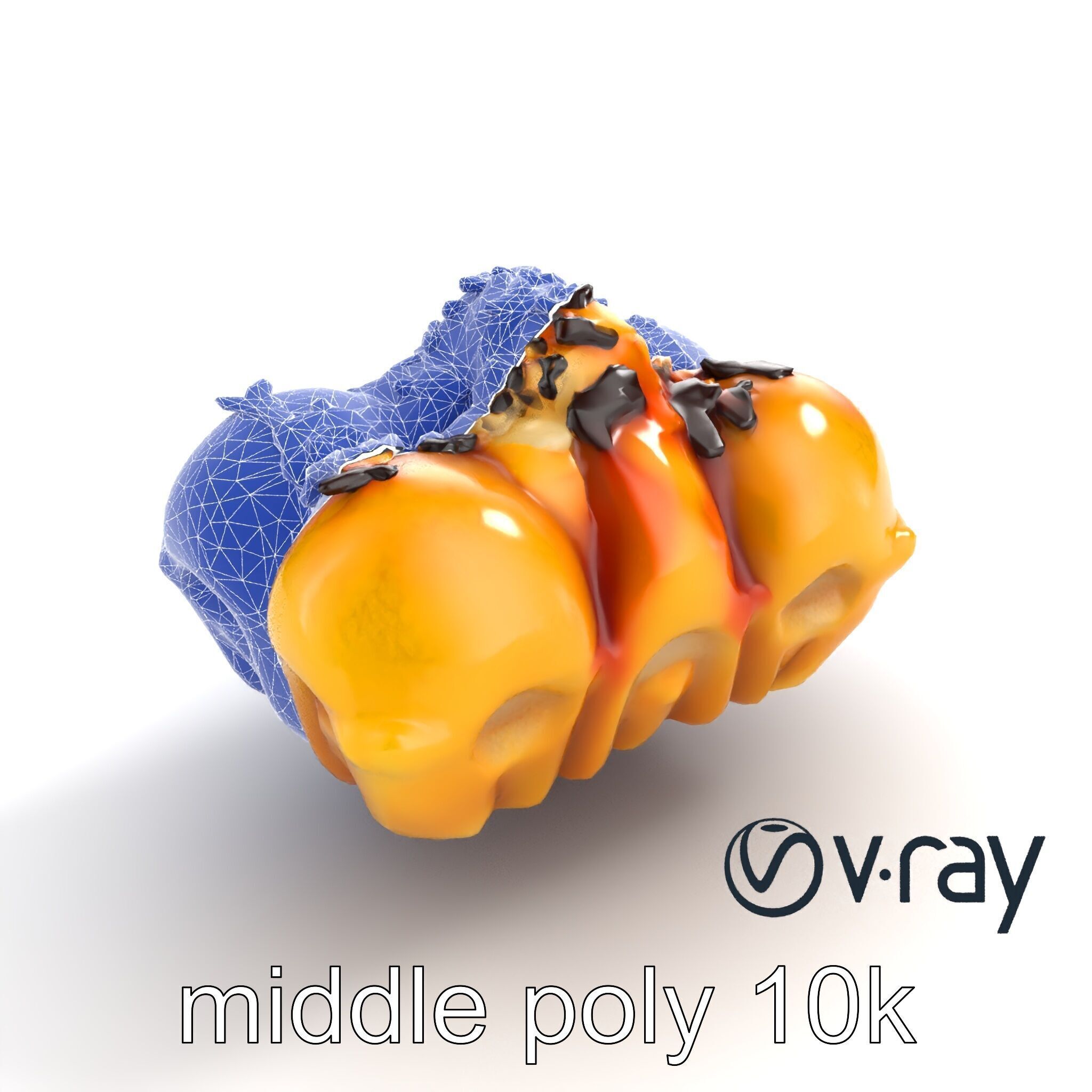 Takoyaki Deluxe Plate Model Pack Low-poly 3D model_11