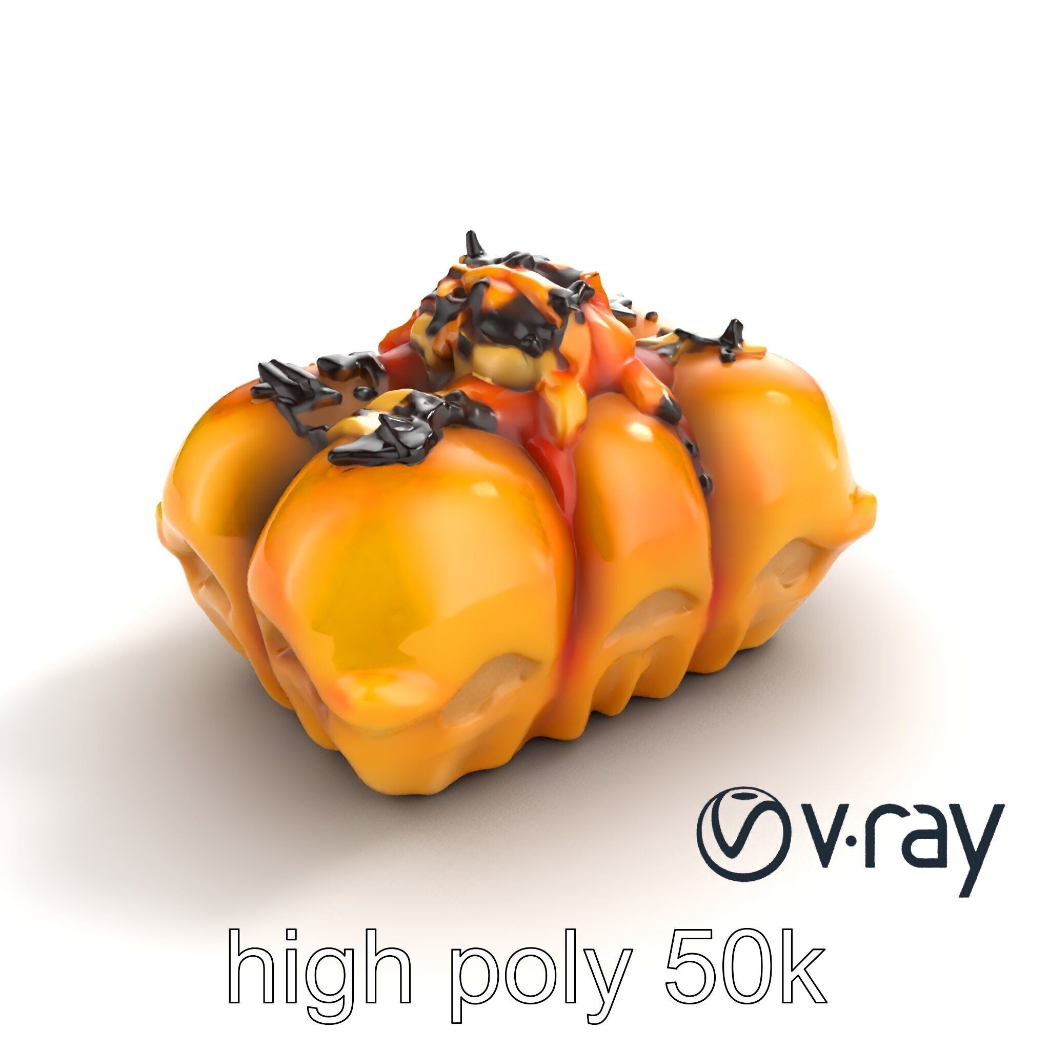 Takoyaki Deluxe Plate Model Pack Low-poly 3D model_13