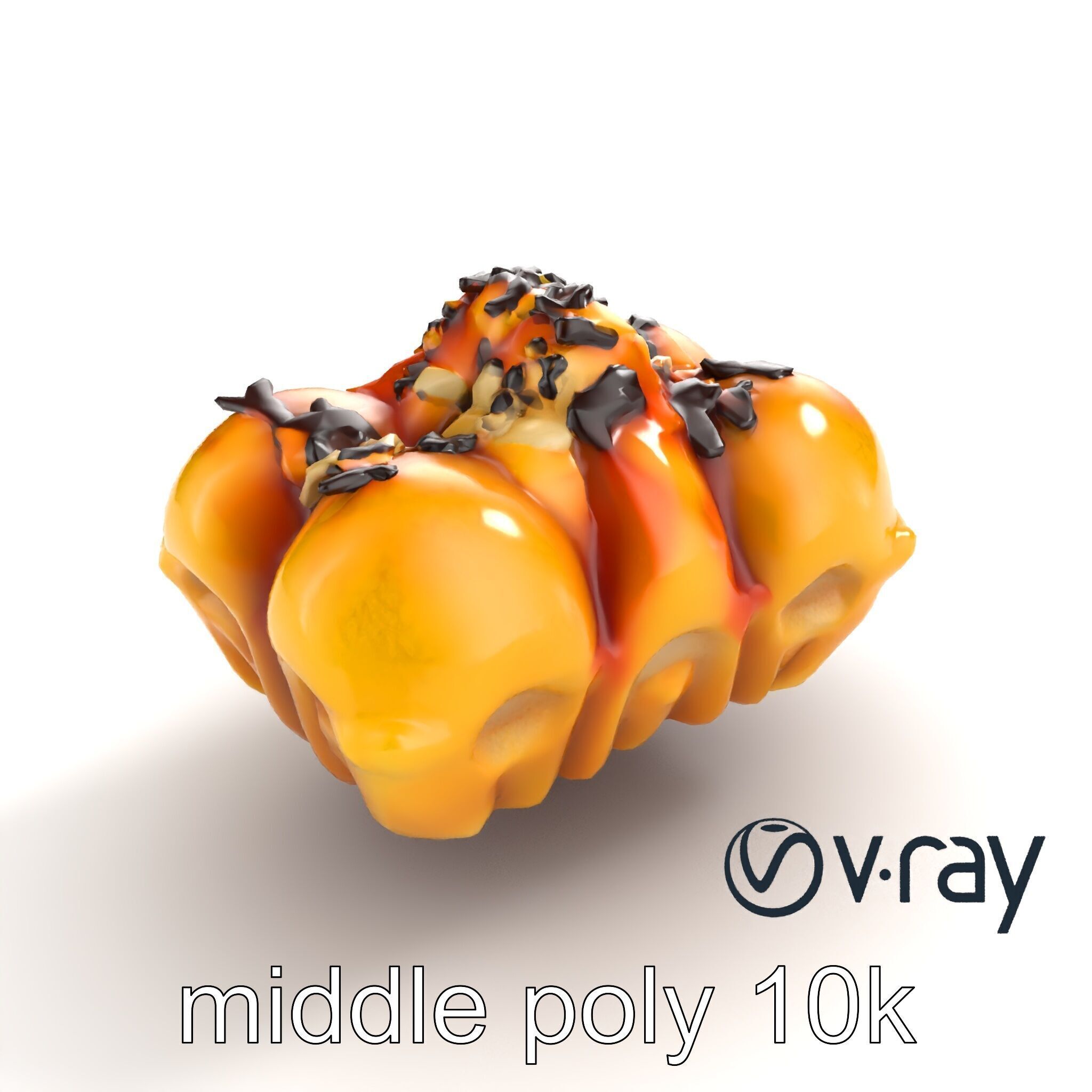 Takoyaki Deluxe Plate Model Pack Low-poly 3D model_8