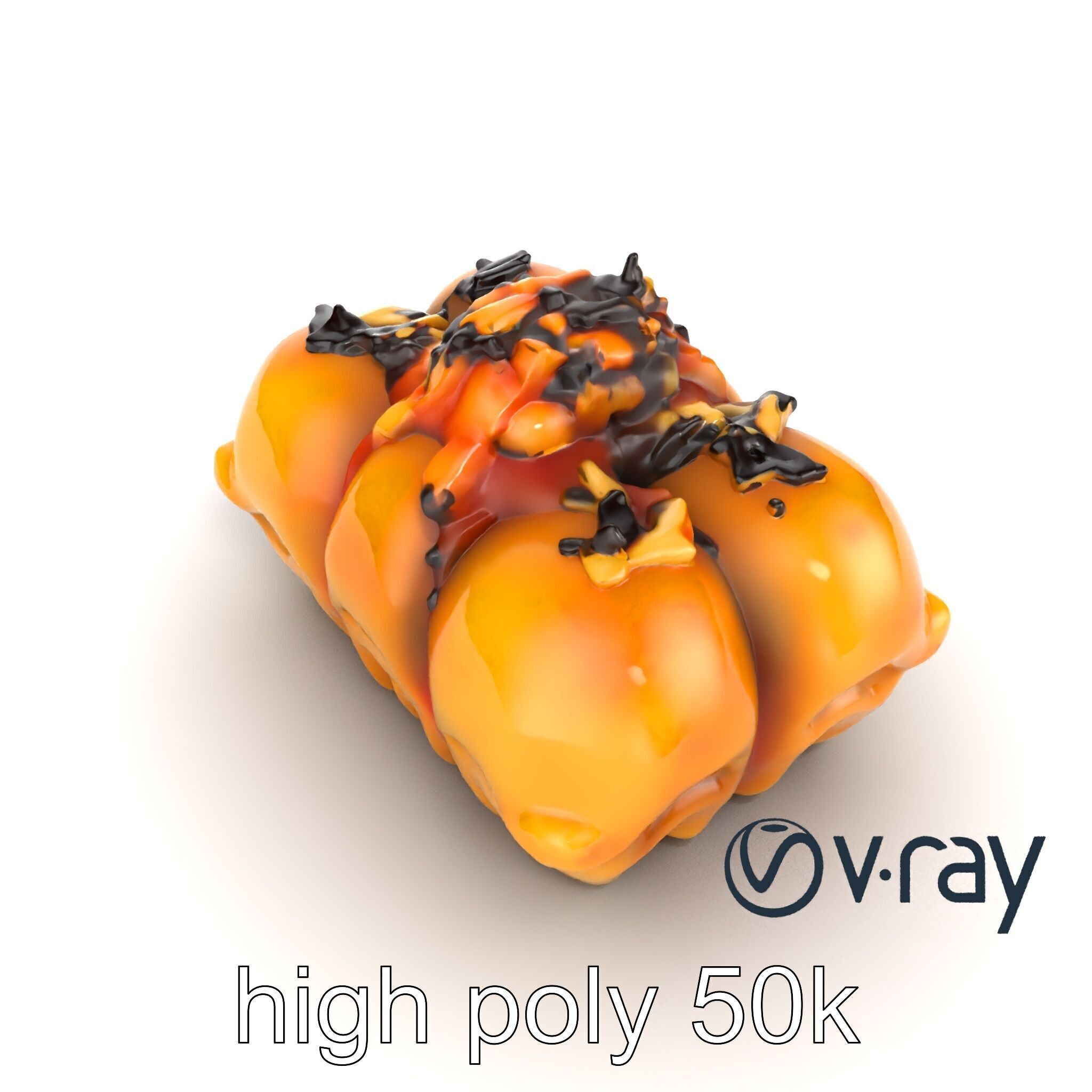 Takoyaki Deluxe Plate Model Pack Low-poly 3D model_17