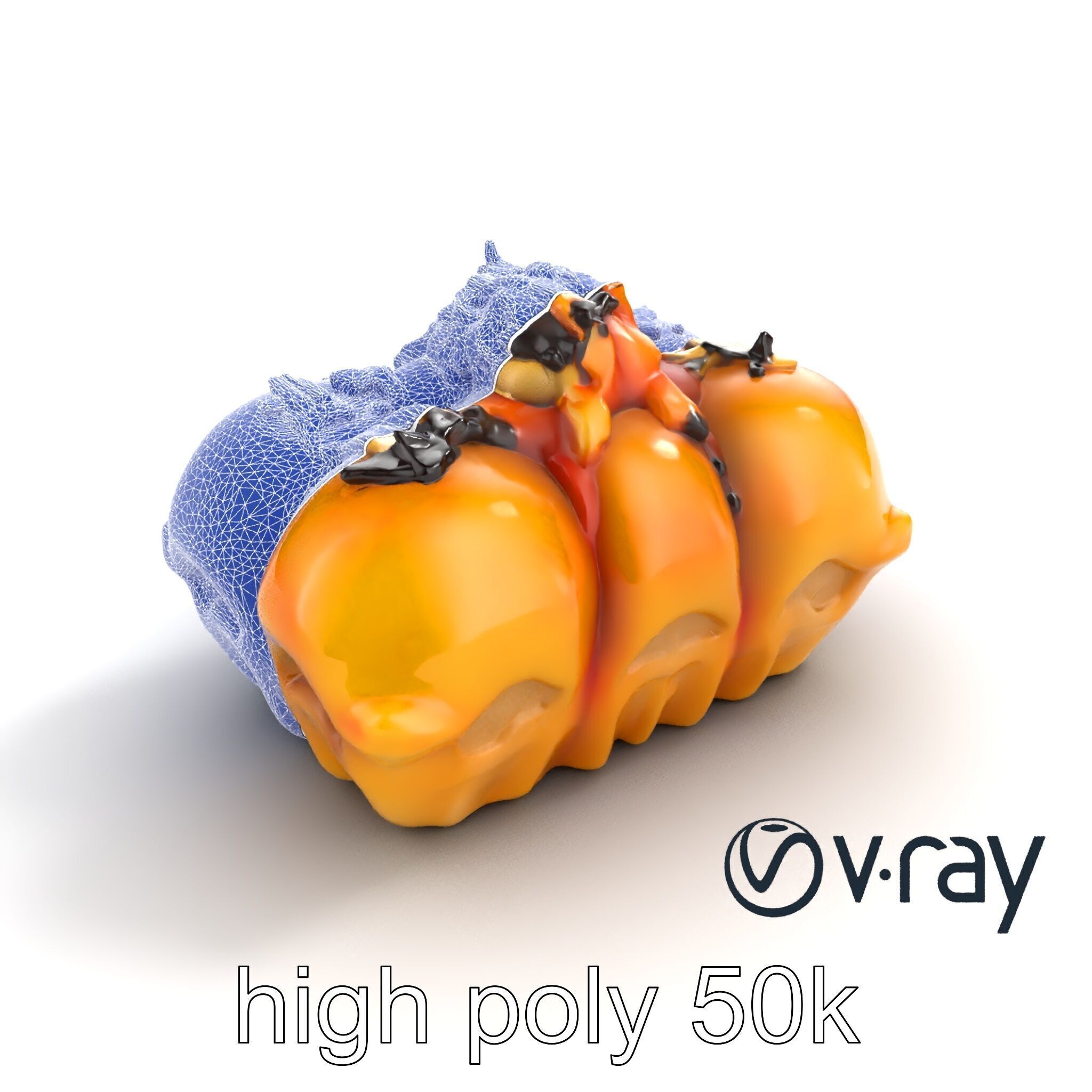 Takoyaki Deluxe Plate Model Pack Low-poly 3D model_28