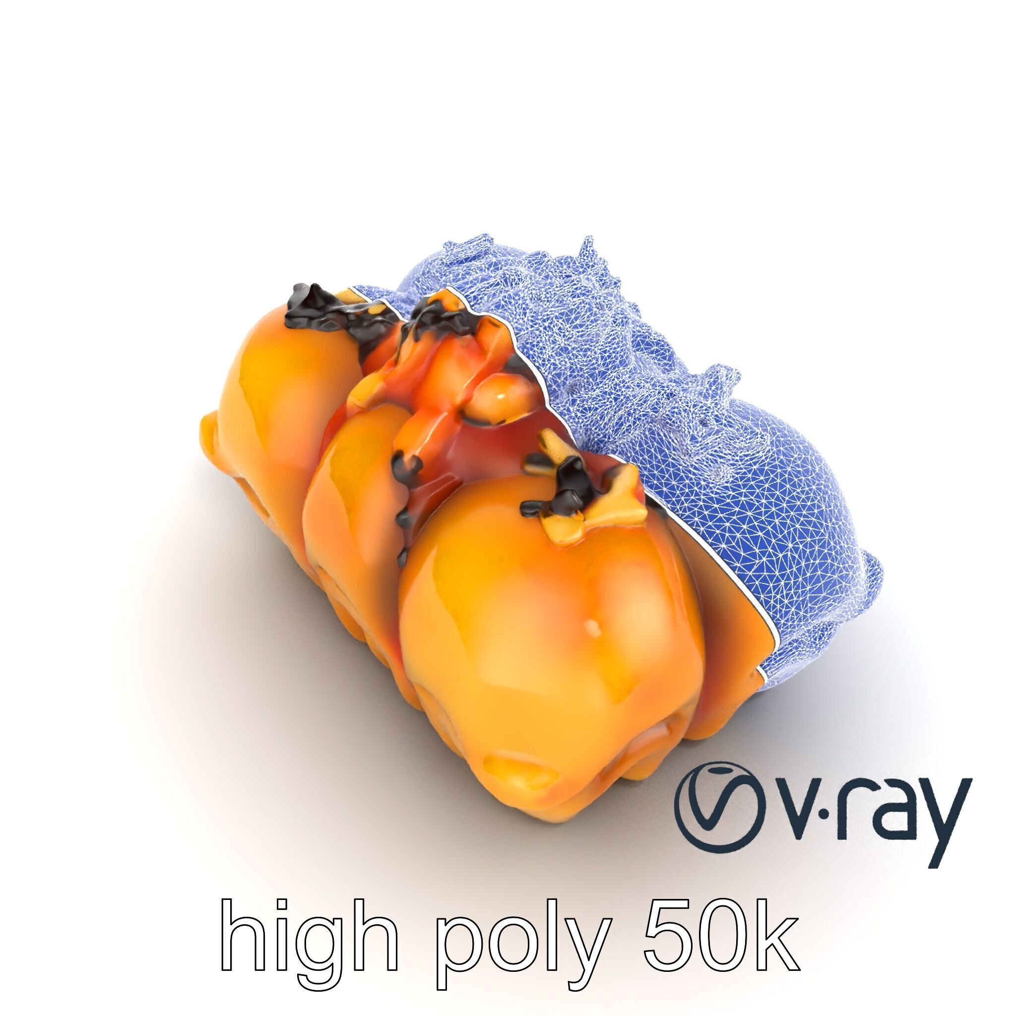 Takoyaki Deluxe Plate Model Pack Low-poly 3D model_16