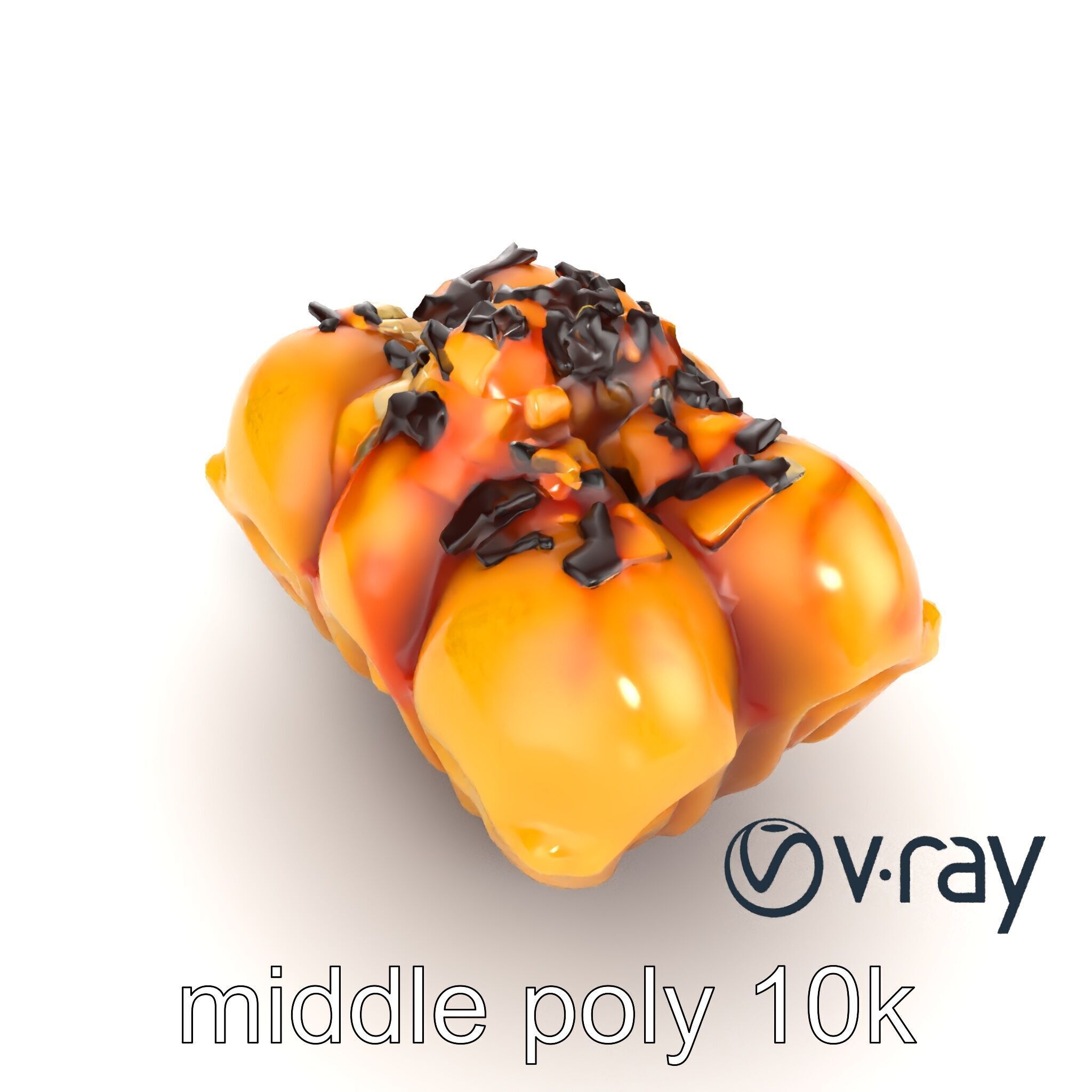 Takoyaki Deluxe Plate Model Pack Low-poly 3D model_23