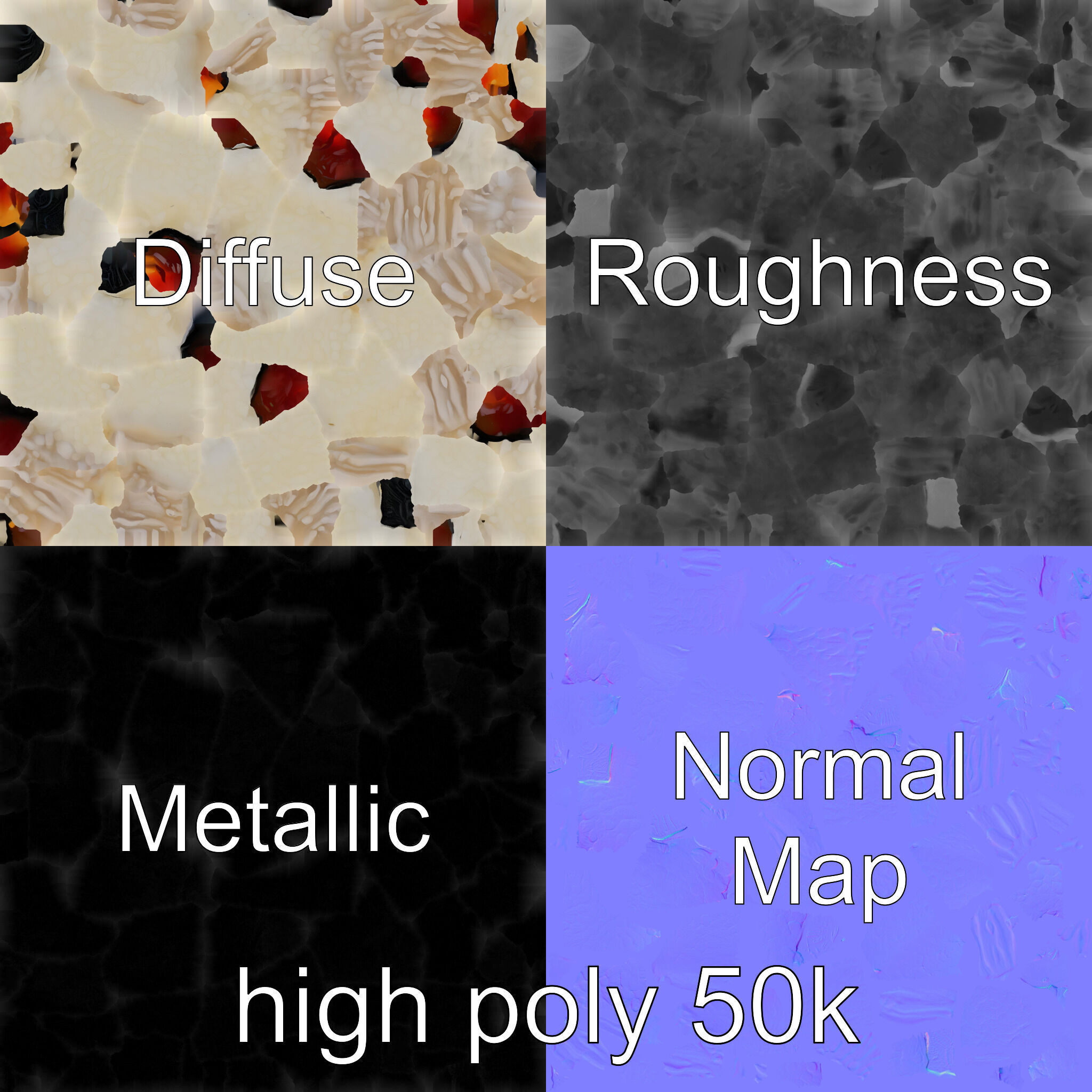 Onigiri Rice Ball Umeboshi Fill model pack Low-poly 3D model_3