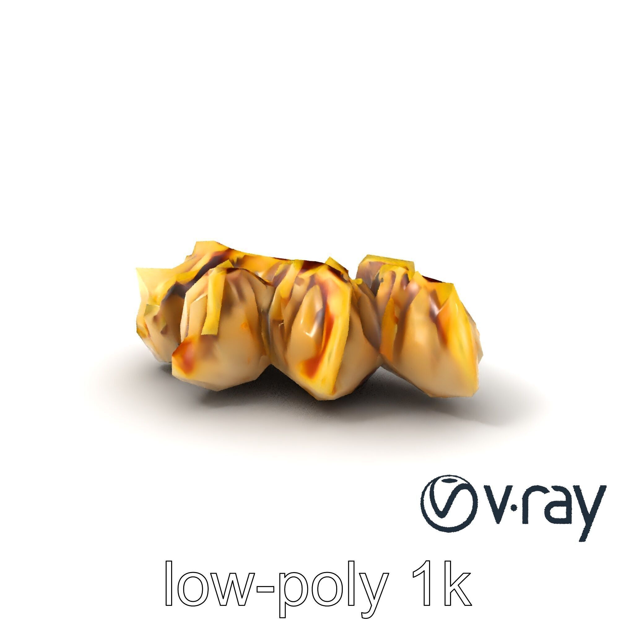 Realistic Gyoza Dumplings with Soy Sauce Bowl model pack Low-poly 3D model_5