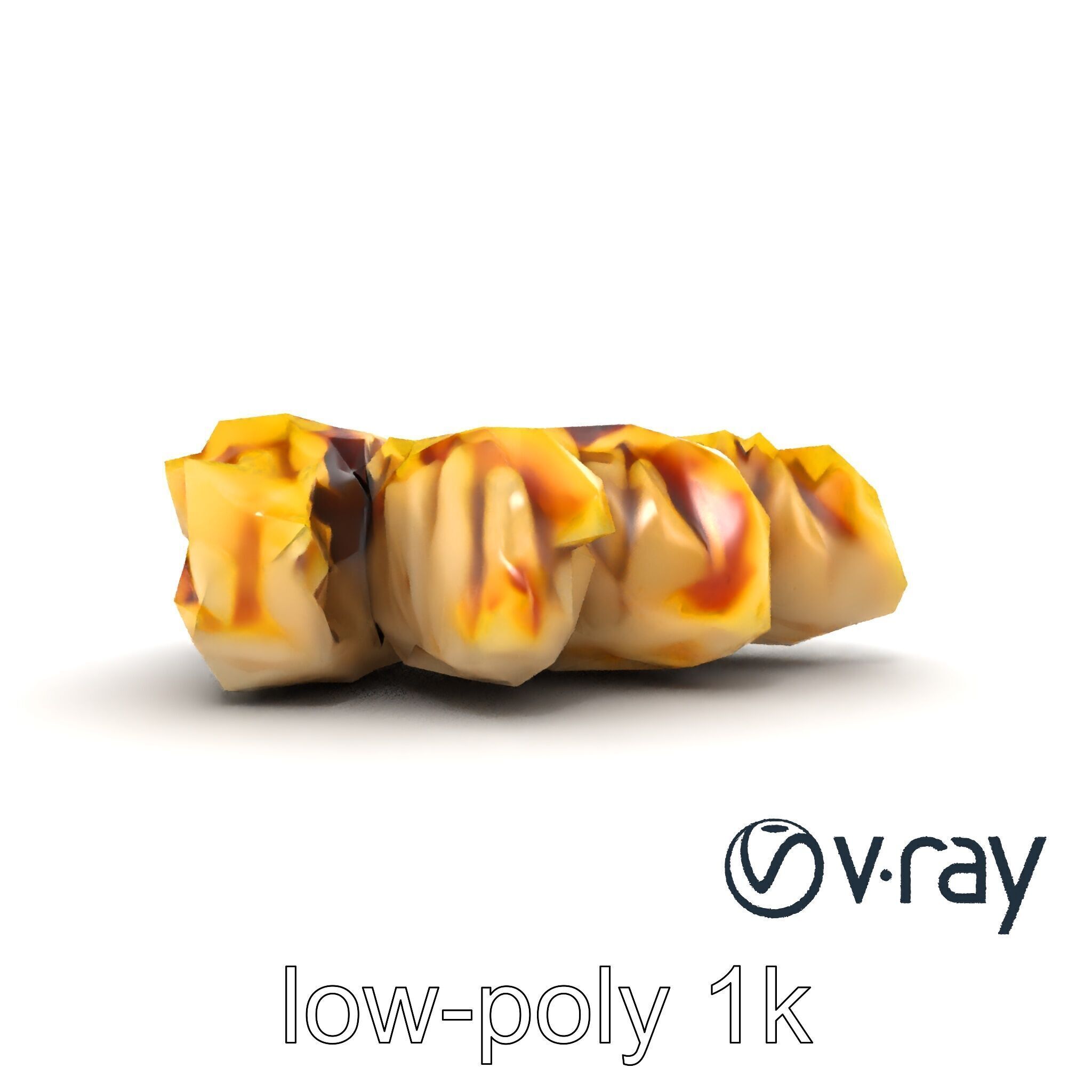 Realistic Gyoza Dumplings with Soy Sauce Bowl model pack Low-poly 3D model_12