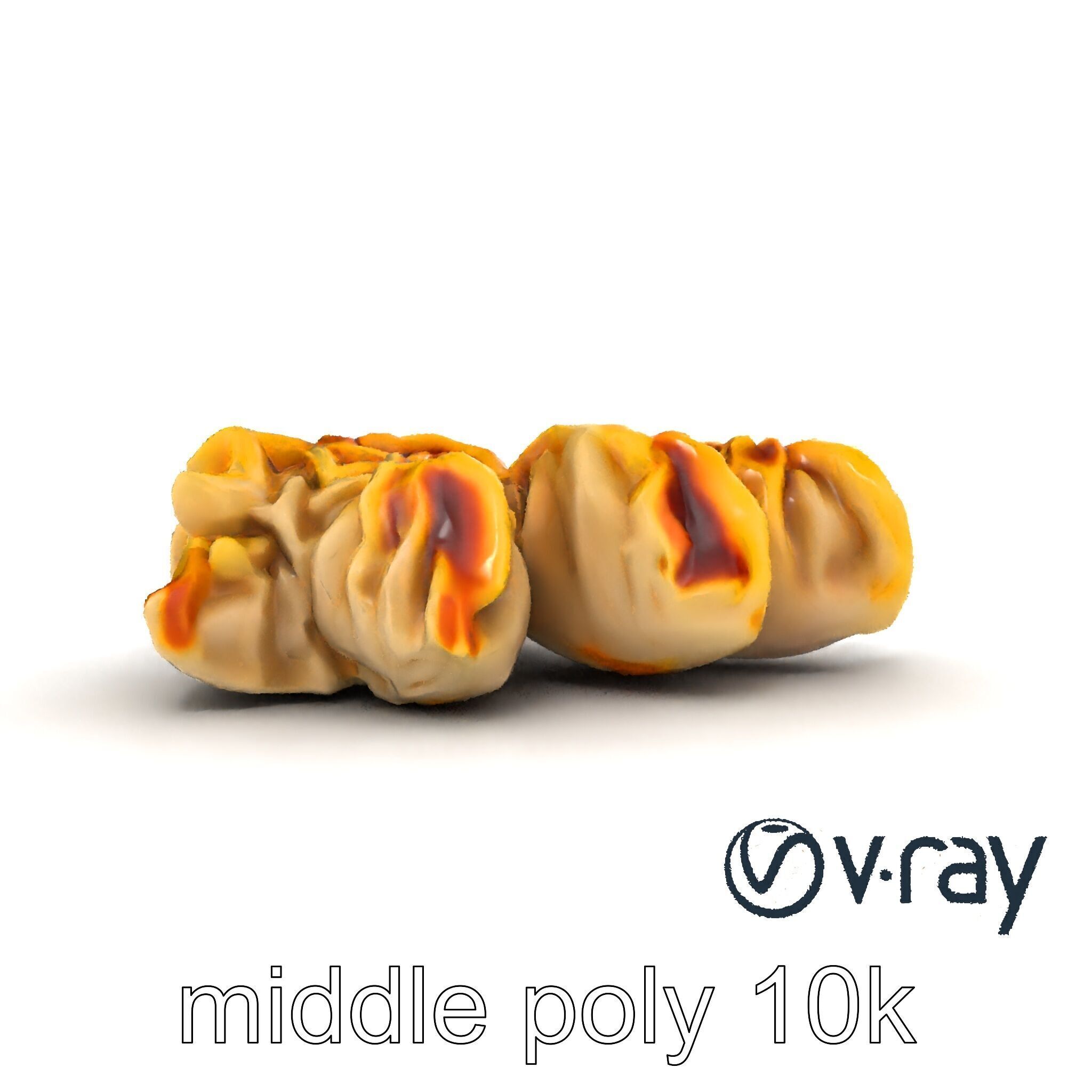 Realistic Gyoza Dumplings with Soy Sauce Bowl model pack Low-poly 3D model_21