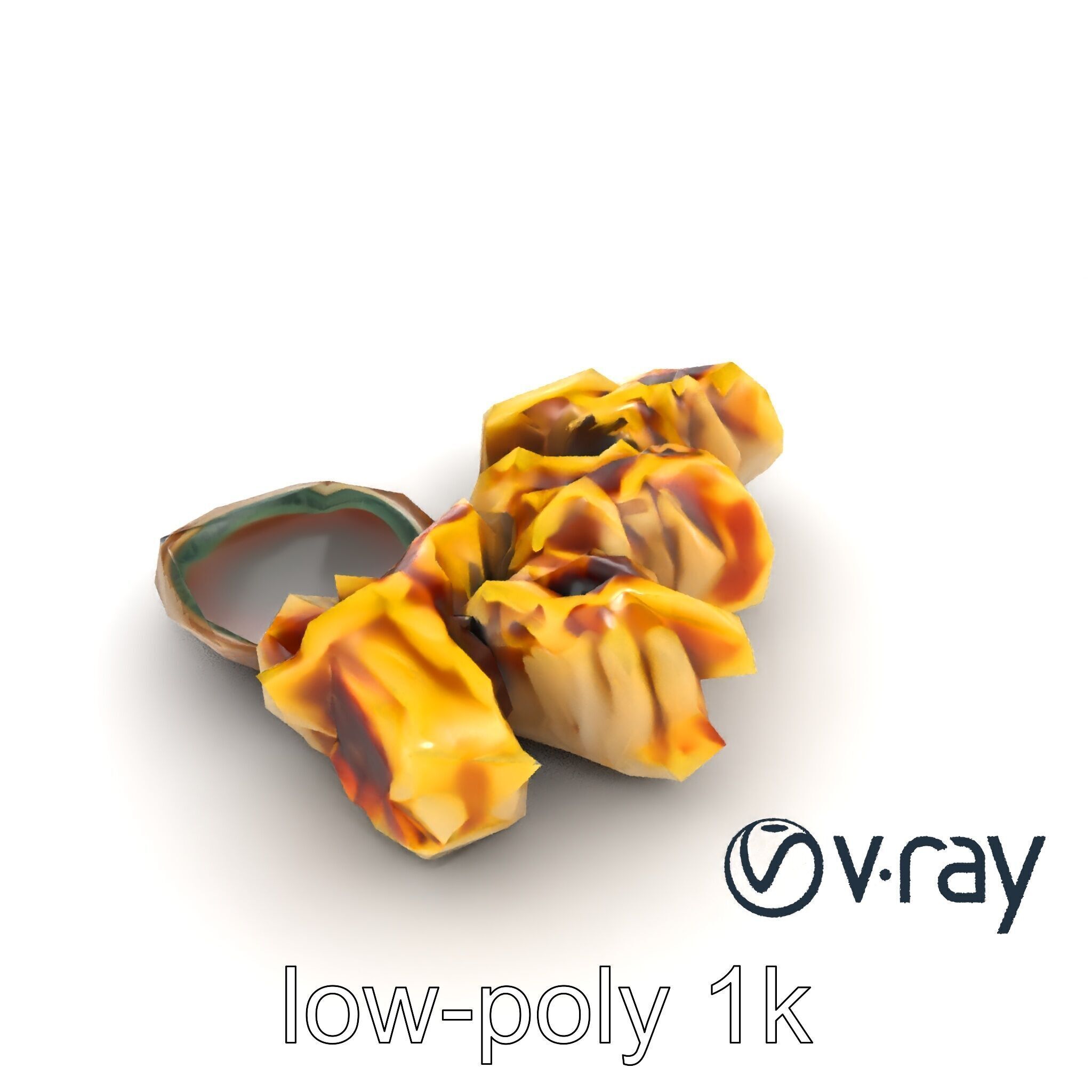 Realistic Gyoza Dumplings with Soy Sauce Bowl model pack Low-poly 3D model_23
