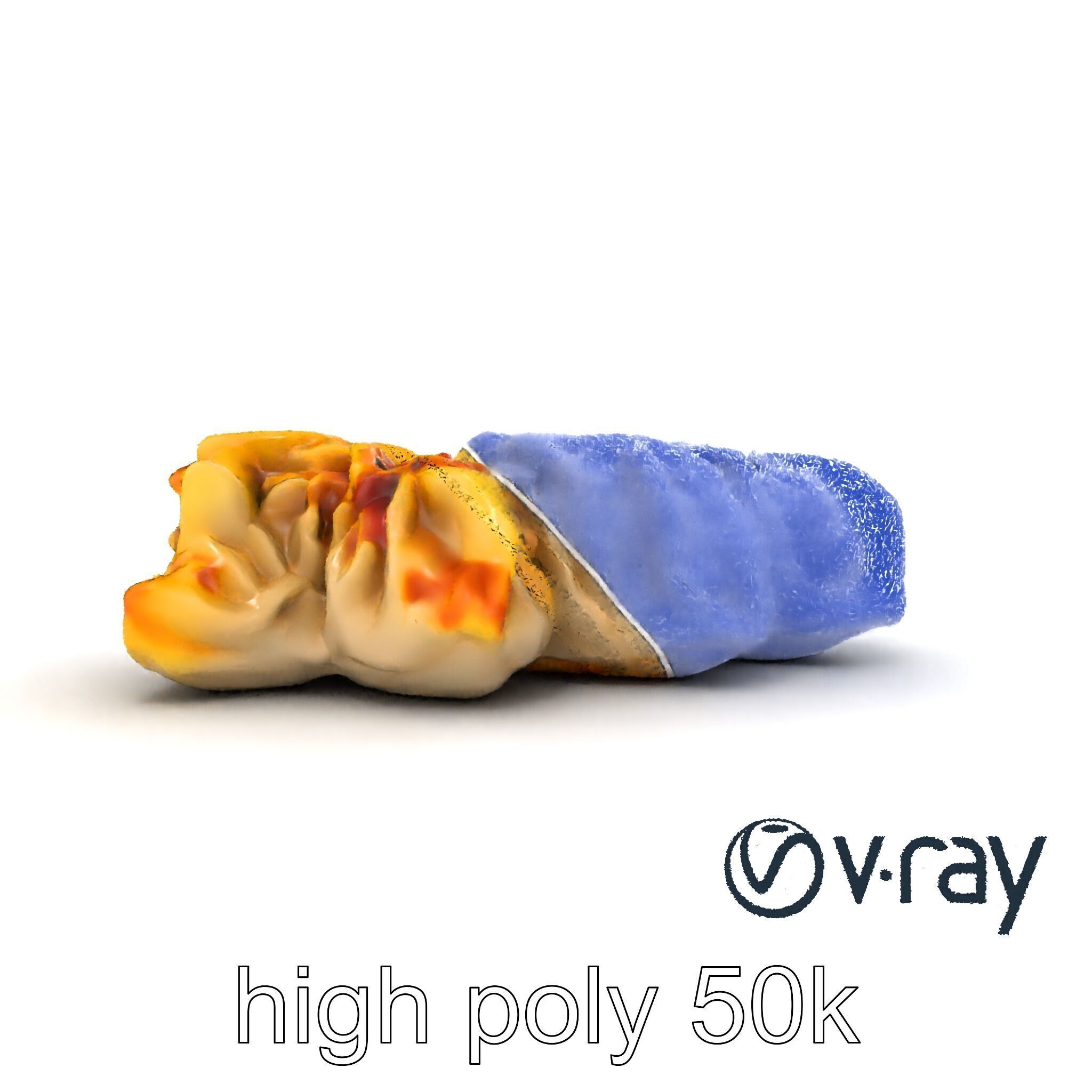 Realistic Gyoza Dumplings with Soy Sauce Bowl model pack Low-poly 3D model_15