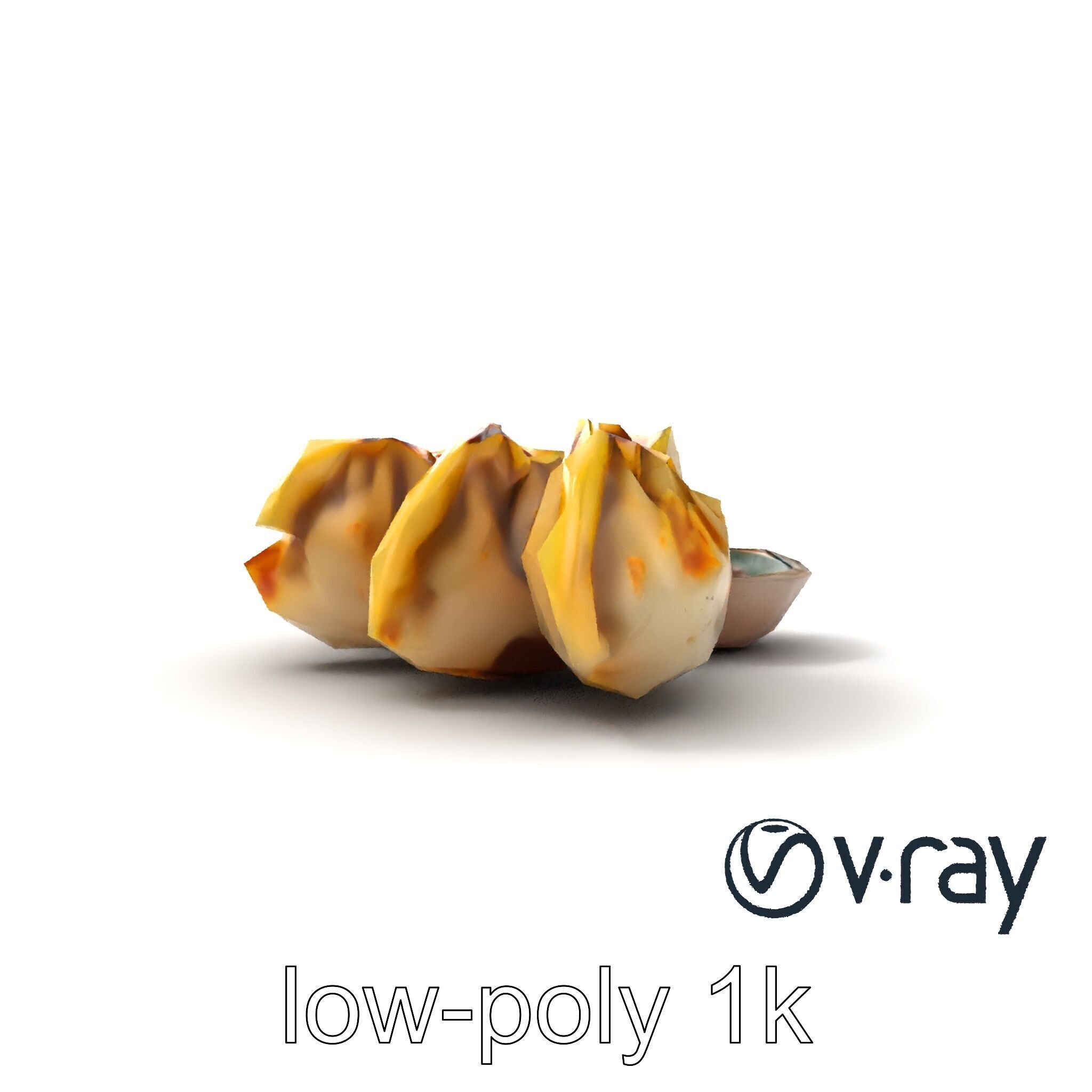 Realistic Gyoza Dumplings with Soy Sauce Bowl model pack Low-poly 3D model_18