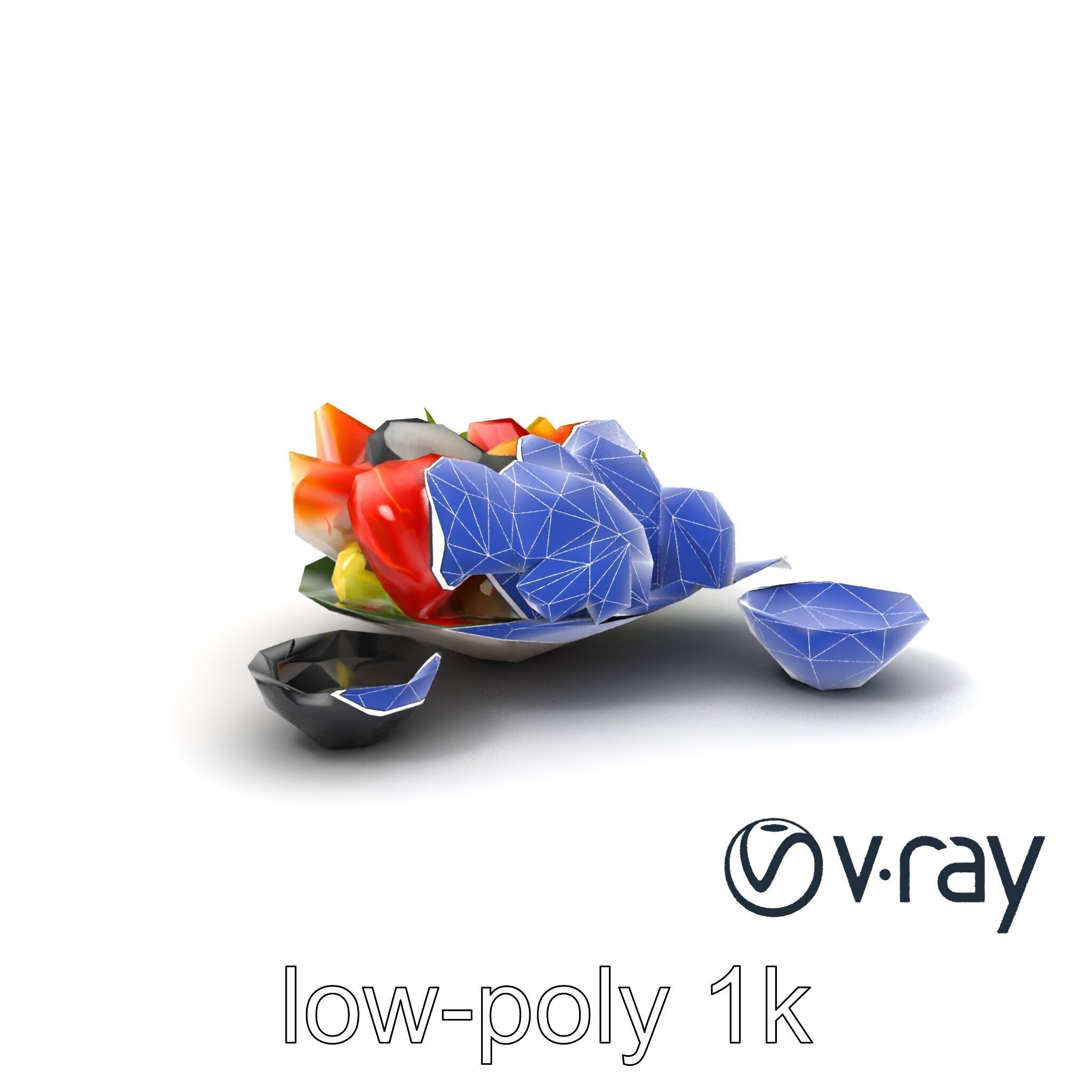 Sashimi Dish Authentic Textured Model Pack Low-poly 3D model_7