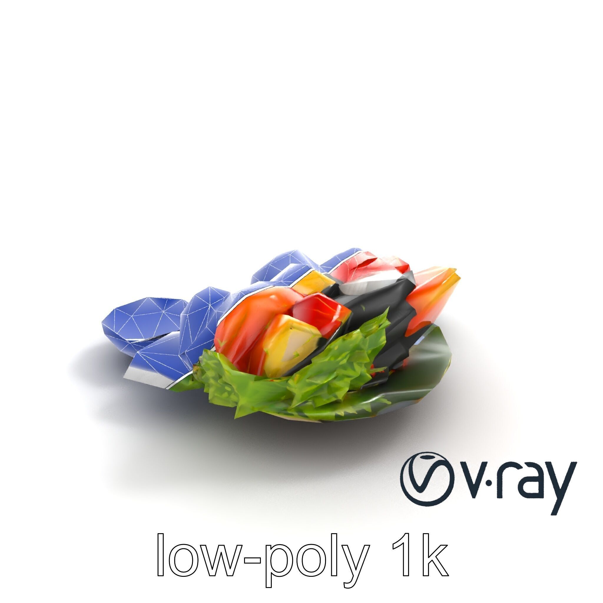 Sashimi Dish Authentic Textured Model Pack Low-poly 3D model_31