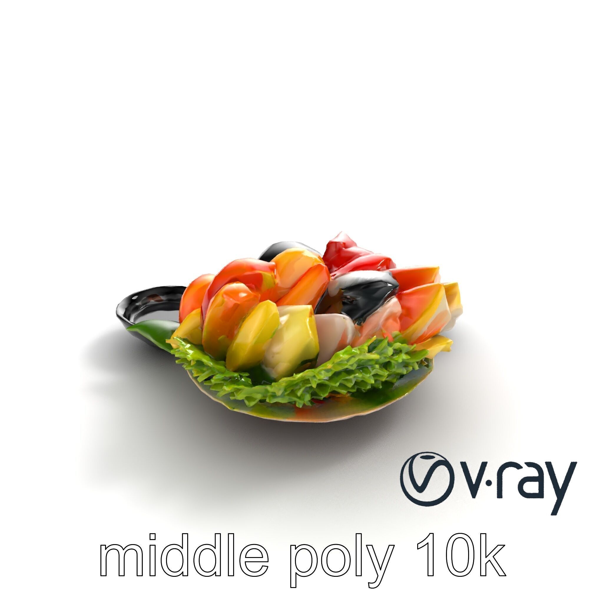 Sashimi Dish Authentic Textured Model Pack Low-poly 3D model_8