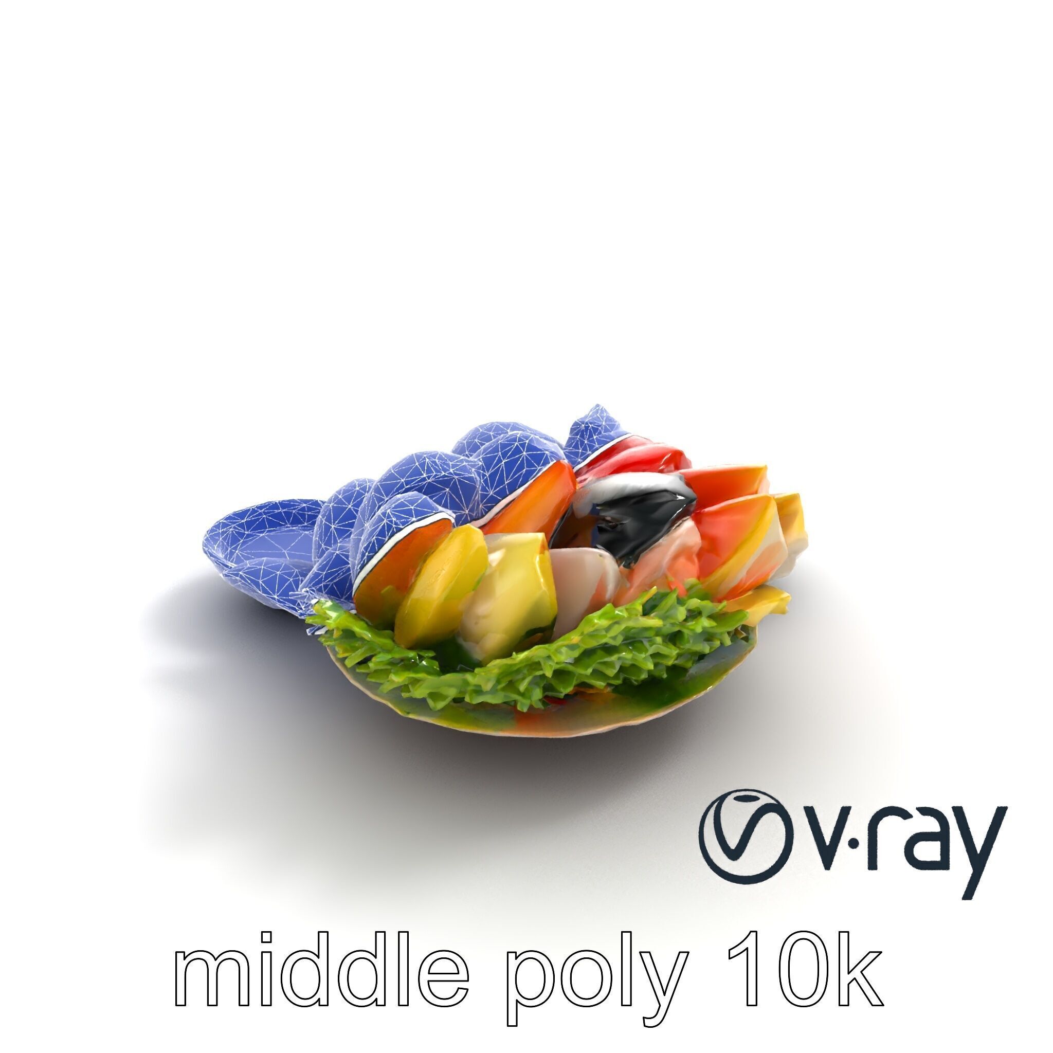 Sashimi Dish Authentic Textured Model Pack Low-poly 3D model_21