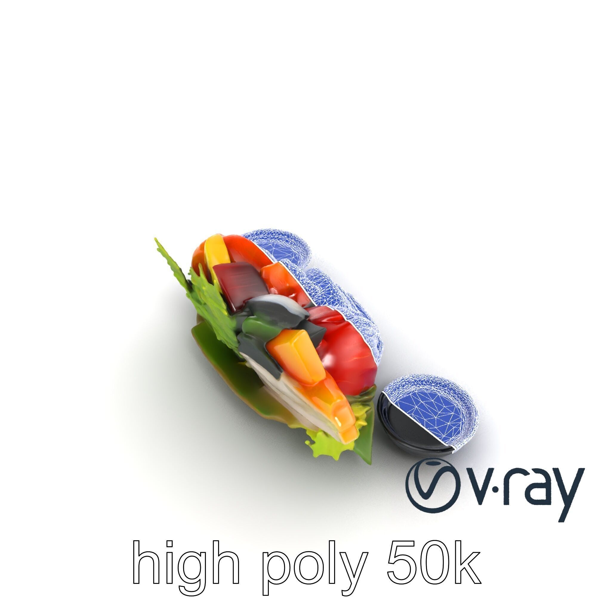 Sashimi Dish Authentic Textured Model Pack Low-poly 3D model_26