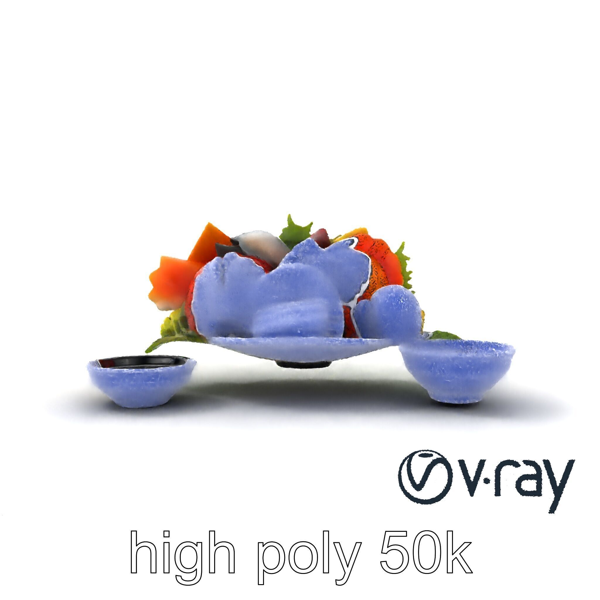 Sashimi Dish Authentic Textured Model Pack Low-poly 3D model_24