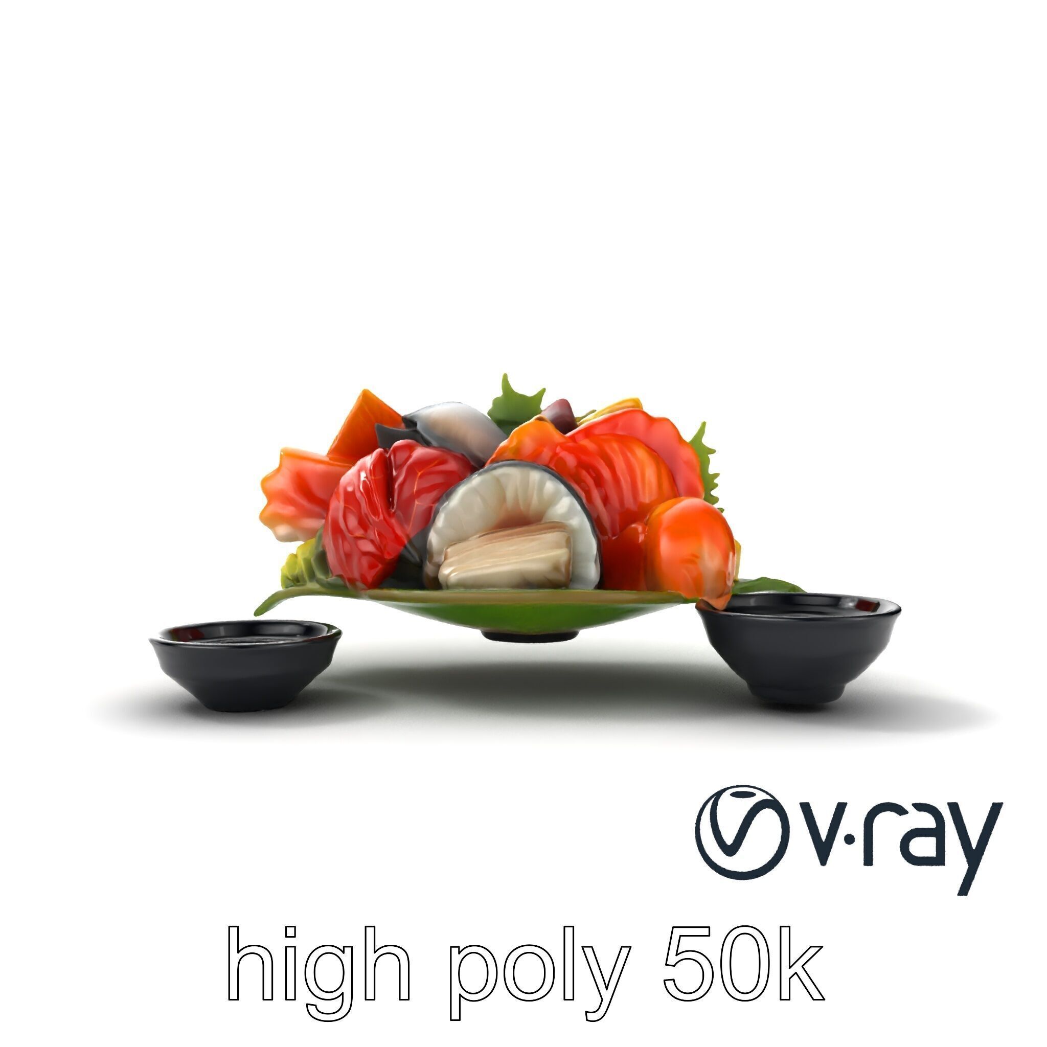 Sashimi Dish Authentic Textured Model Pack Low-poly 3D model_16
