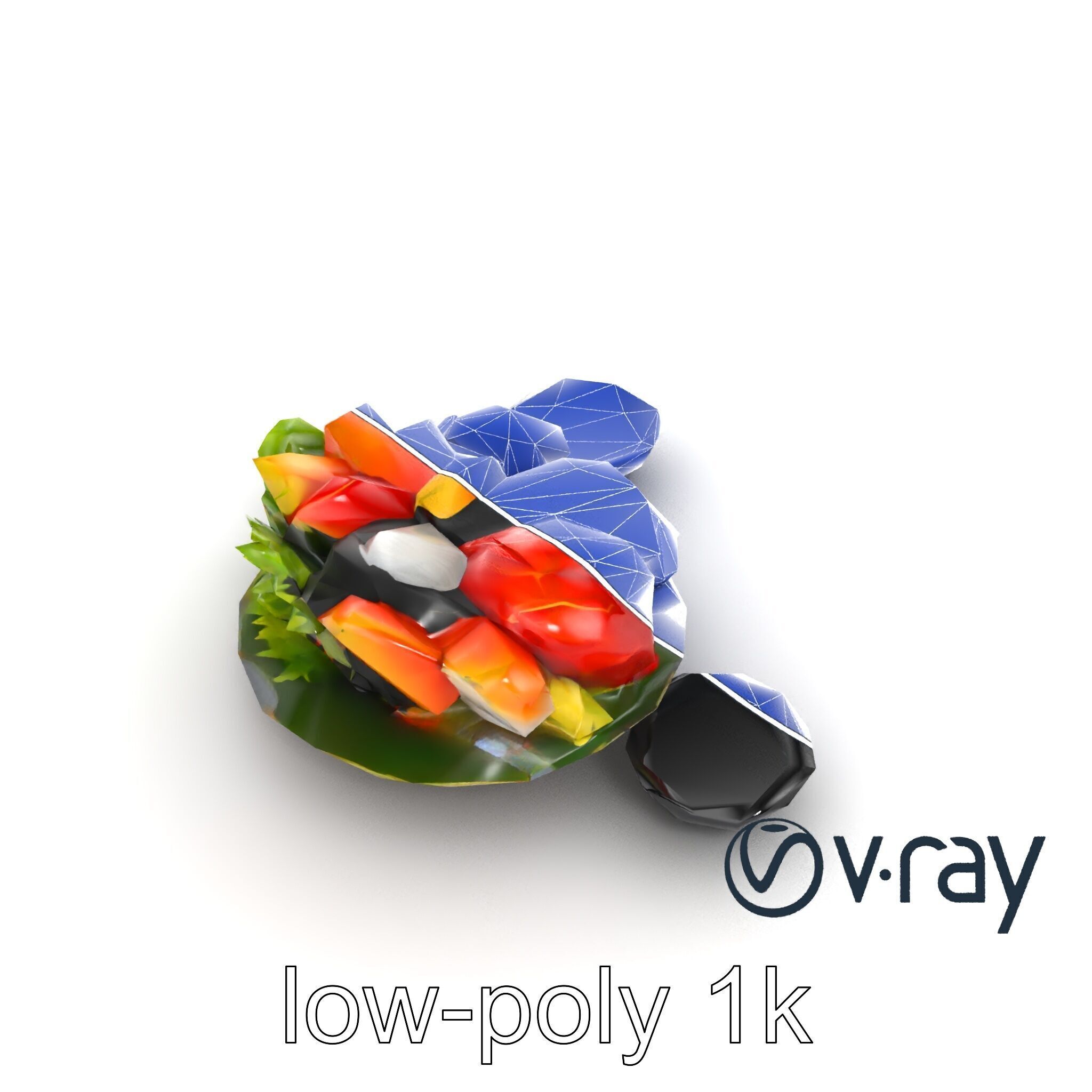 Sashimi Dish Authentic Textured Model Pack Low-poly 3D model_12