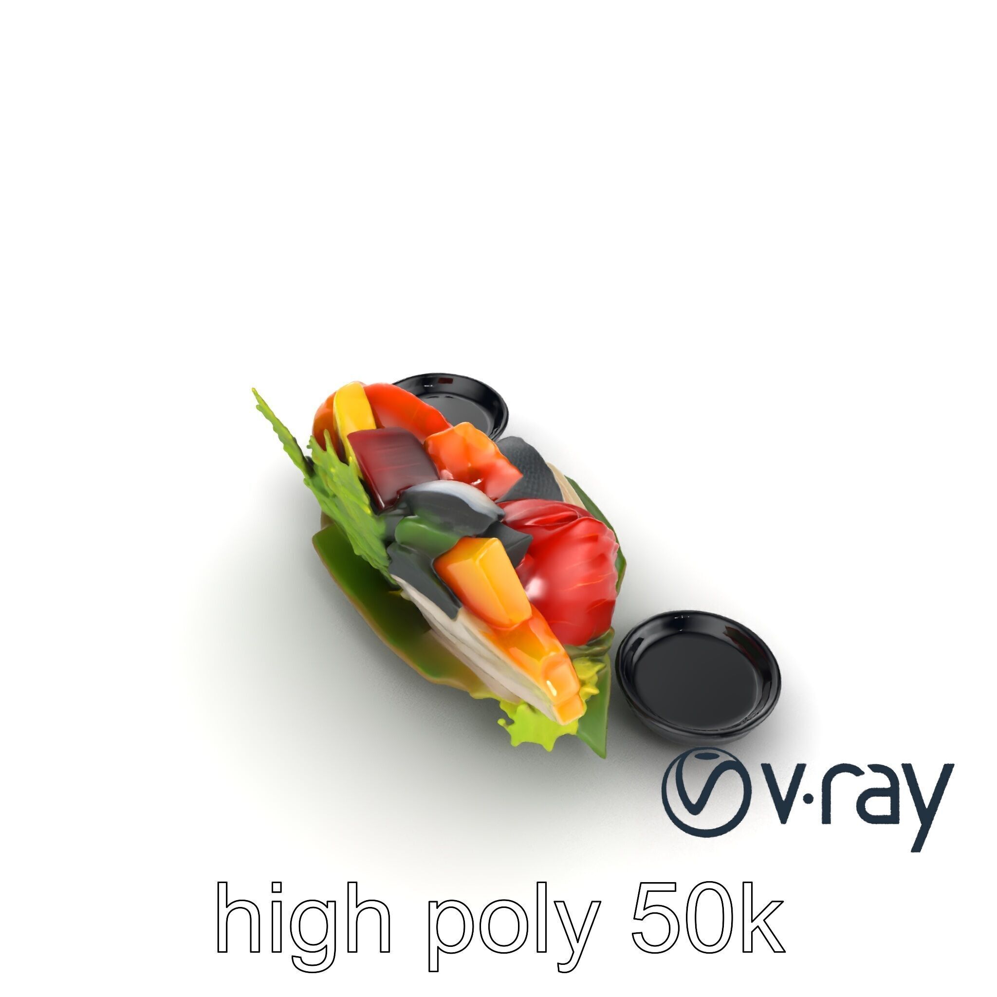 Sashimi Dish Authentic Textured Model Pack Low-poly 3D model_14