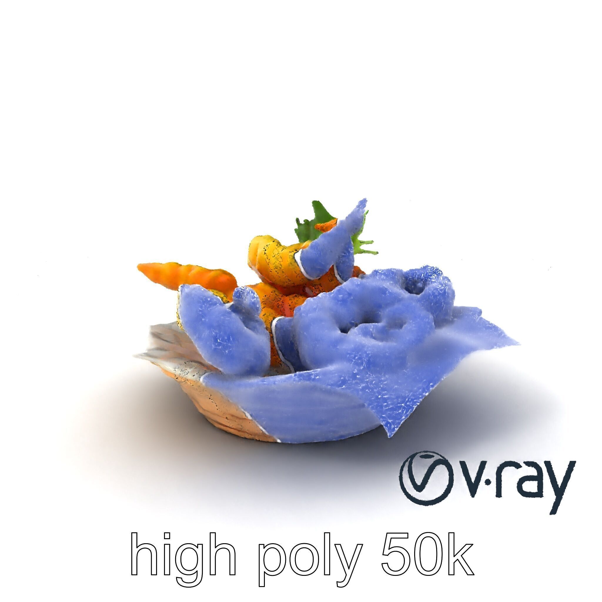 Tempura Assortment Pack with Texture Detailing model pack Low-poly 3D model_1
