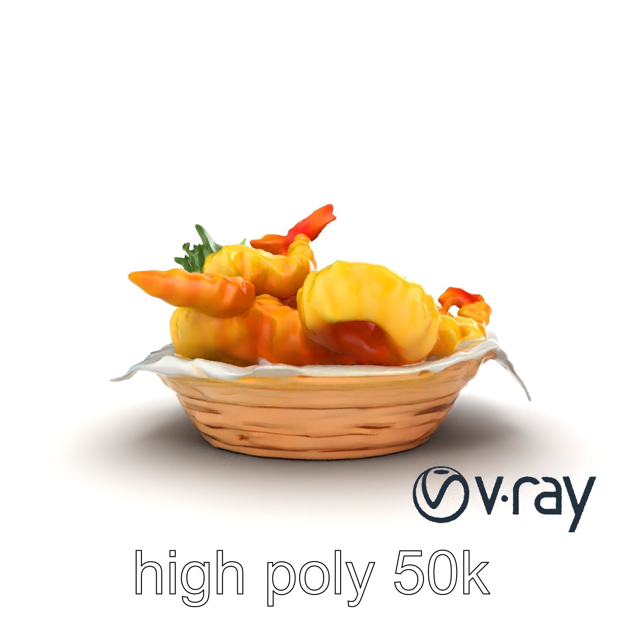 Tempura Assortment Pack with Texture Detailing model pack Low-poly 3D model_12
