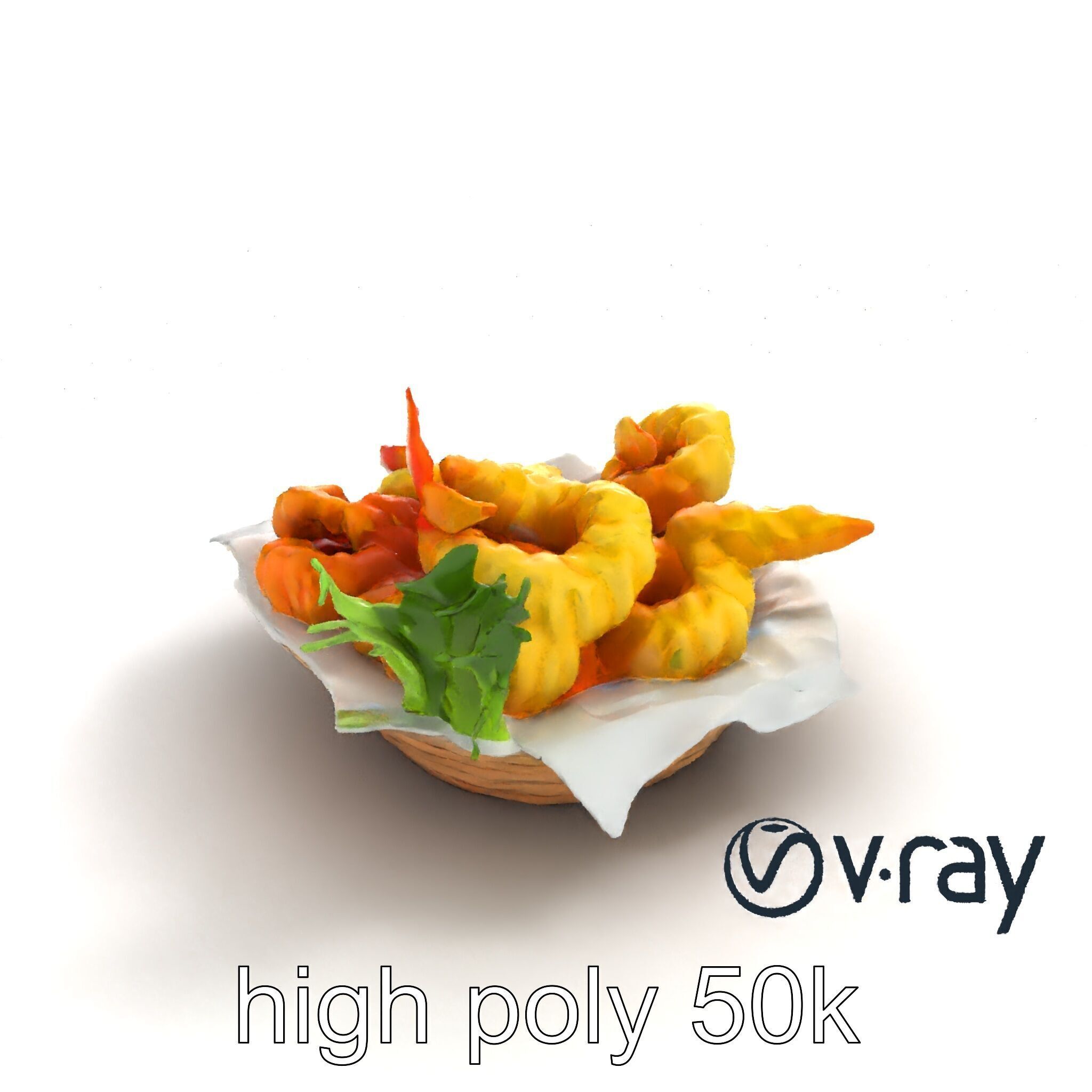 Tempura Assortment Pack with Texture Detailing model pack Low-poly 3D model_9