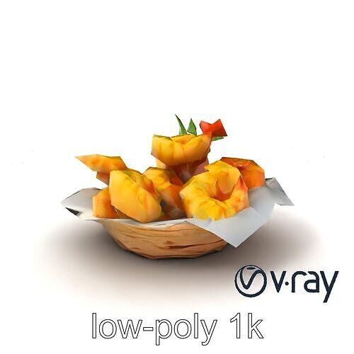 Tempura Assortment Pack with Texture Detailing model pack Low-poly 3D model 5