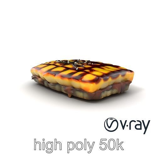 Okonomiyaki Savory Pancake Iron Plate model pack Low-poly 3D model 2