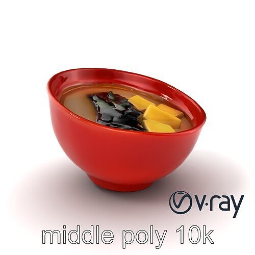 Traditional Japanese Miso Soup Model Pack Low-poly 3D model