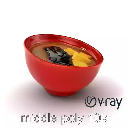 Traditional Japanese Miso Soup Model Pack Low-poly 3D model