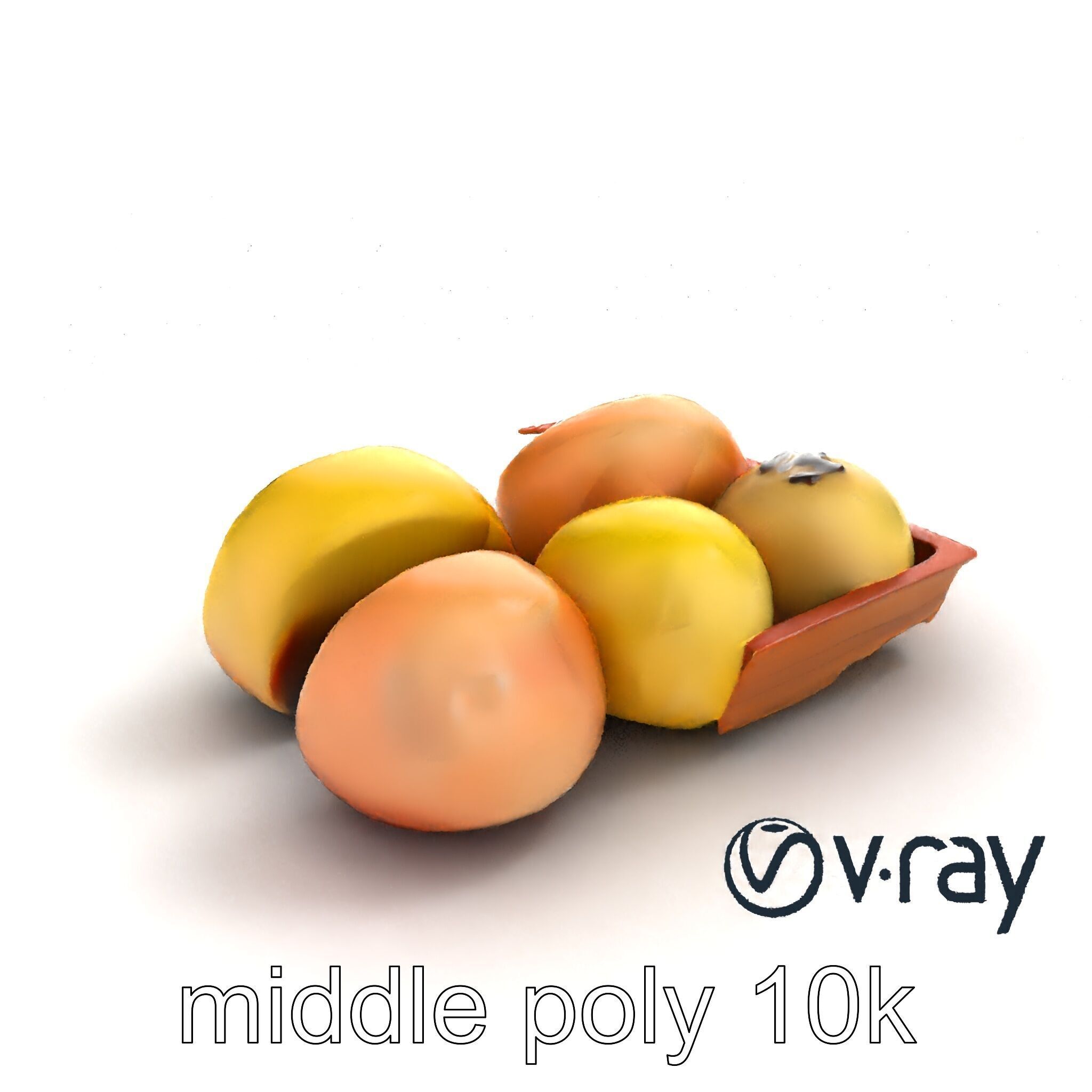 Realistic Mochi Dessert Set model pack Low-poly 3D model_7