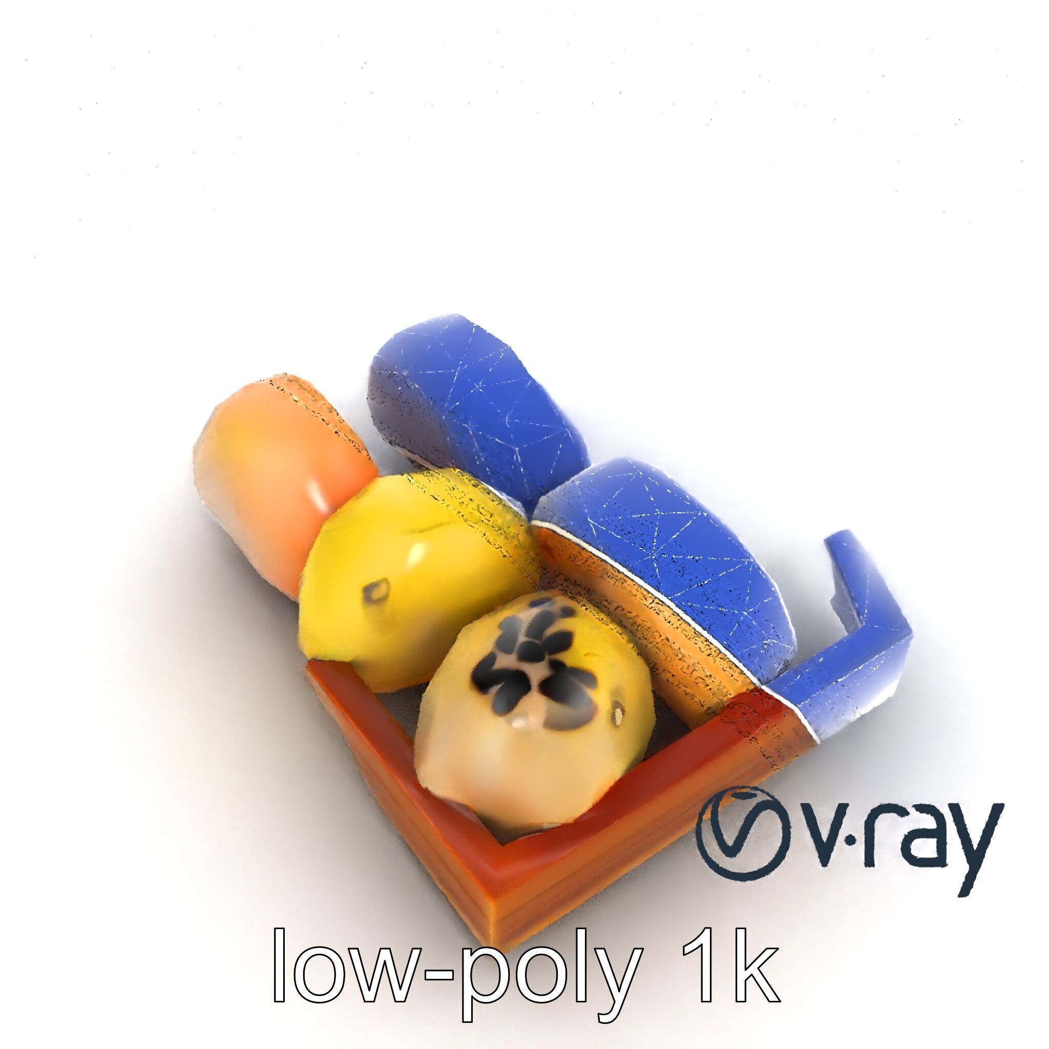 Realistic Mochi Dessert Set model pack Low-poly 3D model_19