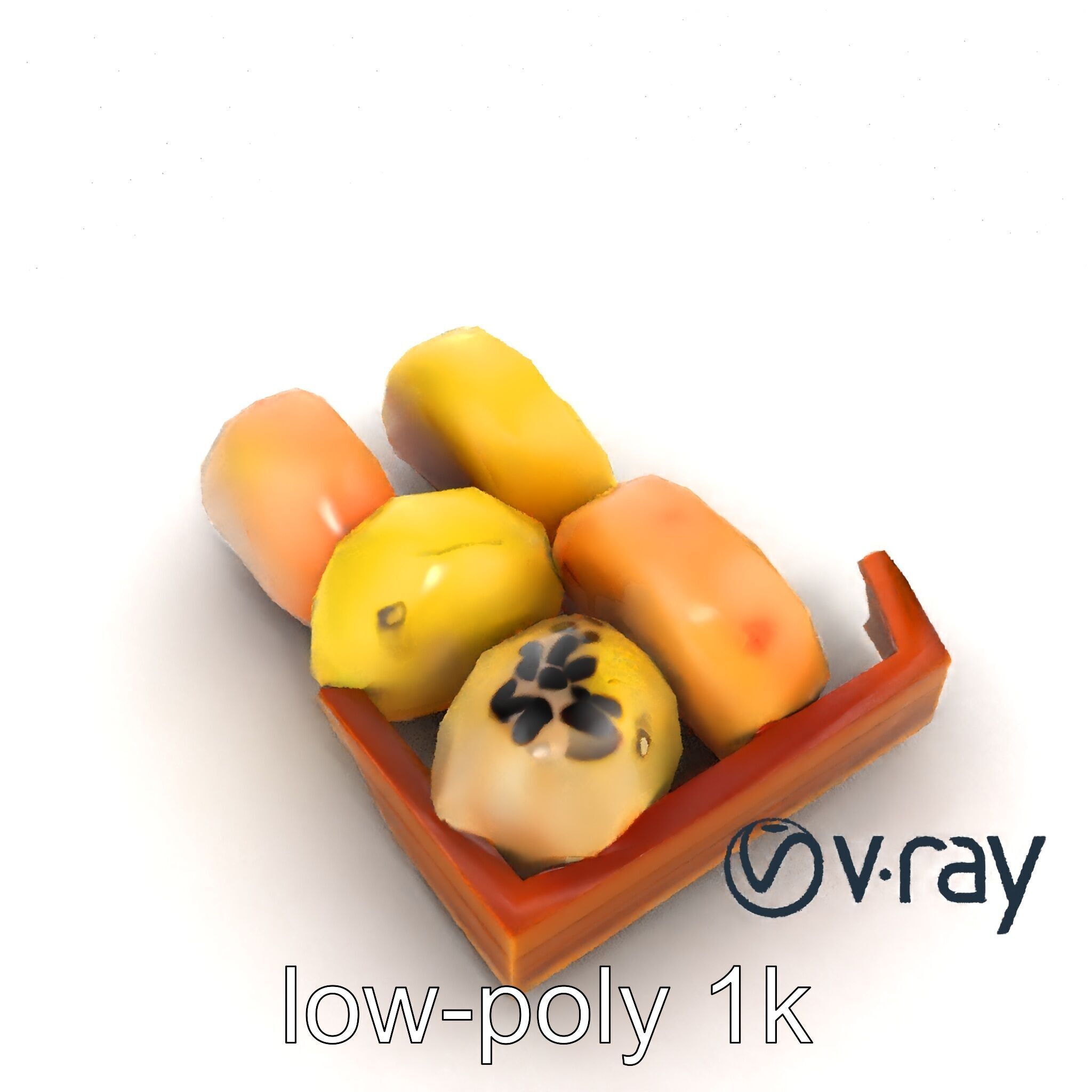 Realistic Mochi Dessert Set model pack Low-poly 3D model_12