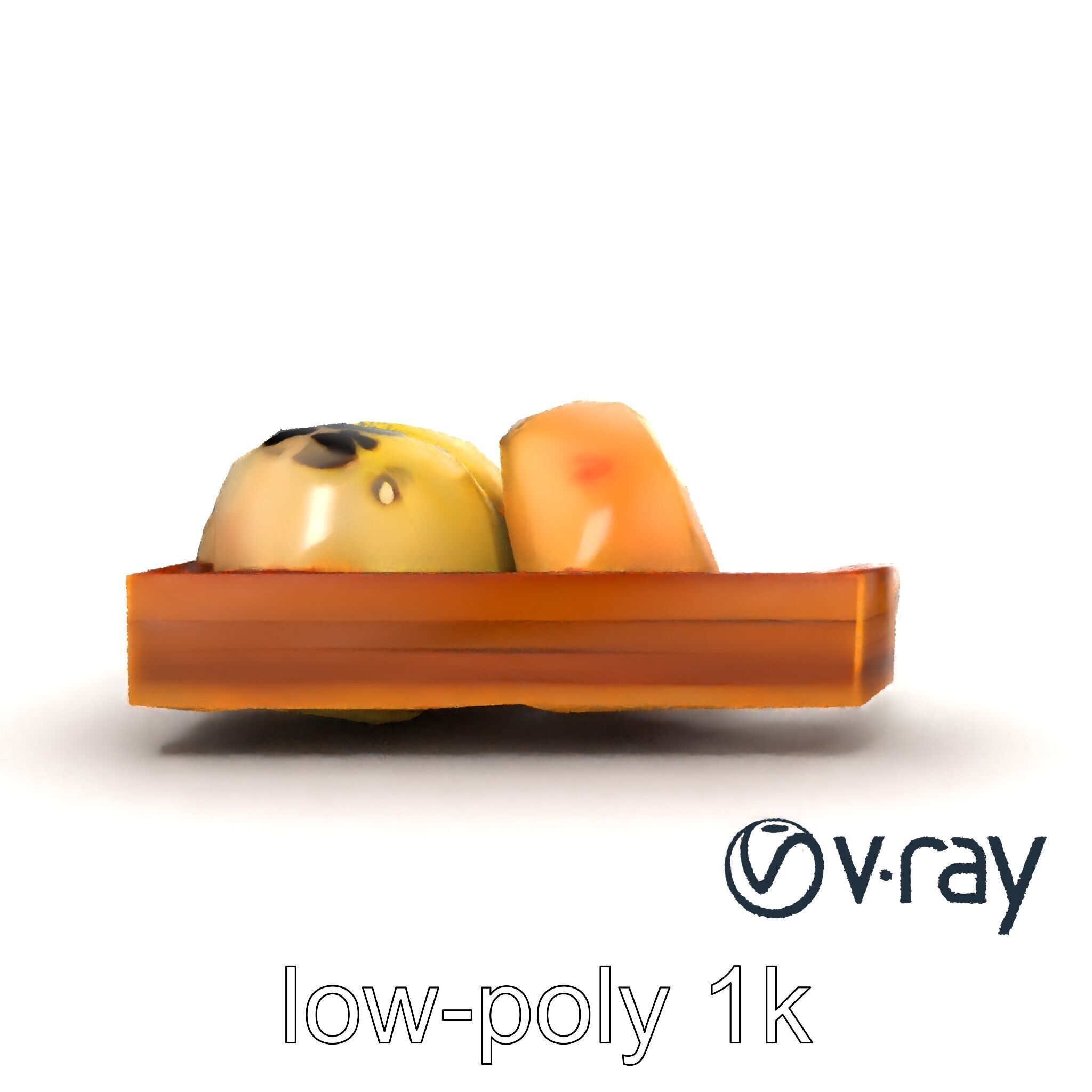 Realistic Mochi Dessert Set model pack Low-poly 3D model_18